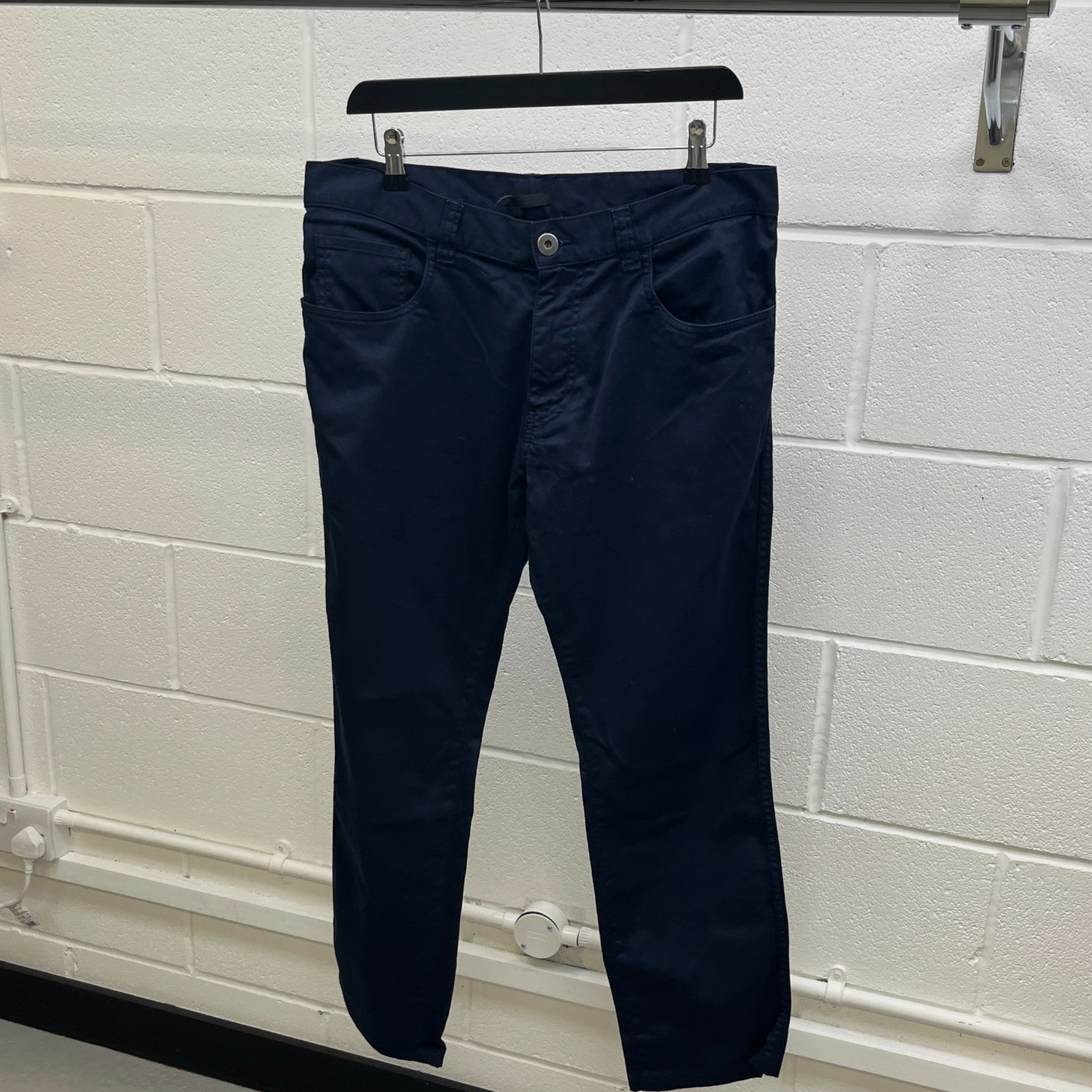 Men's Embroidered Logo Trousers Navy Size Waist 33"