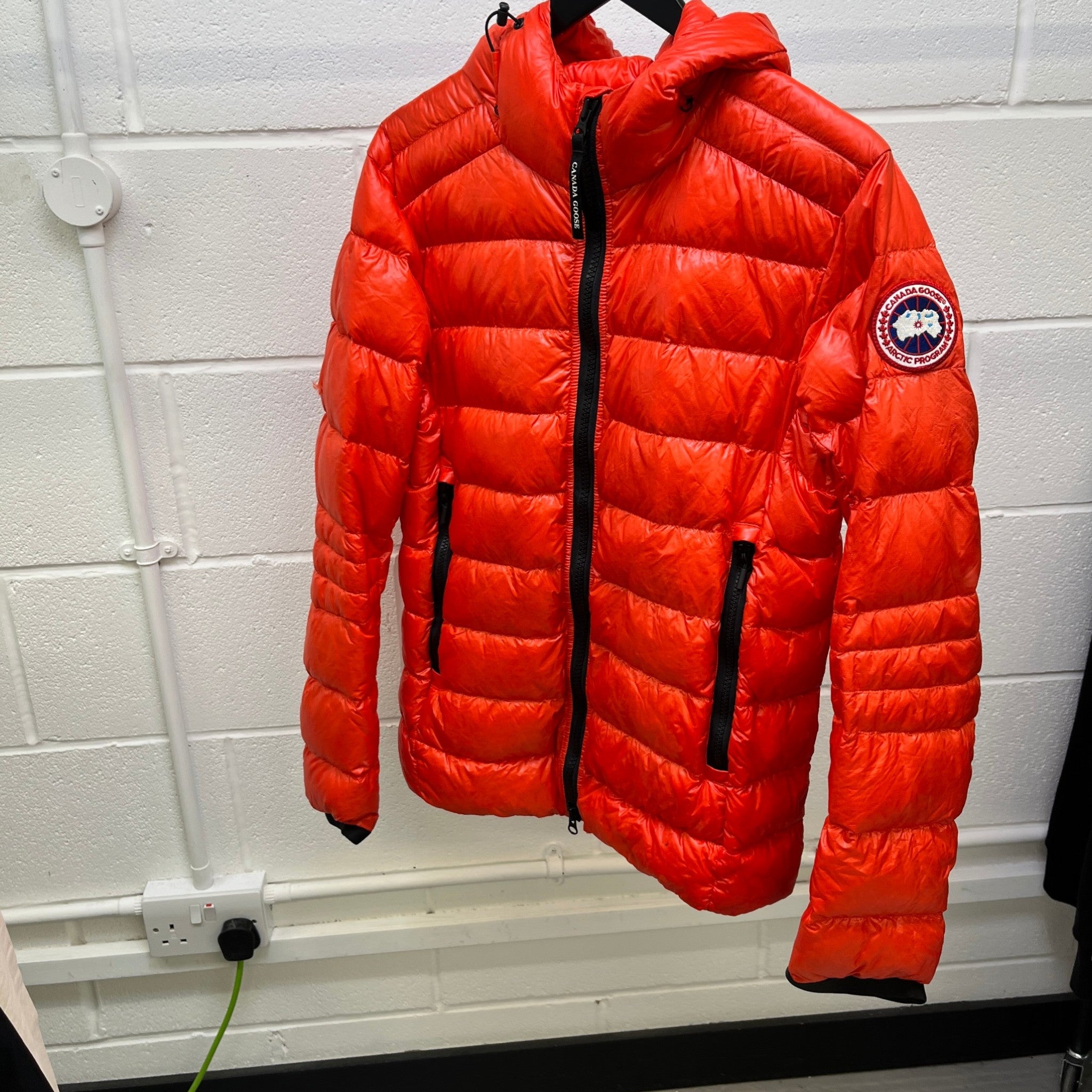 Men's Crofton Hoody Down Jacket Orange Size 2 / M