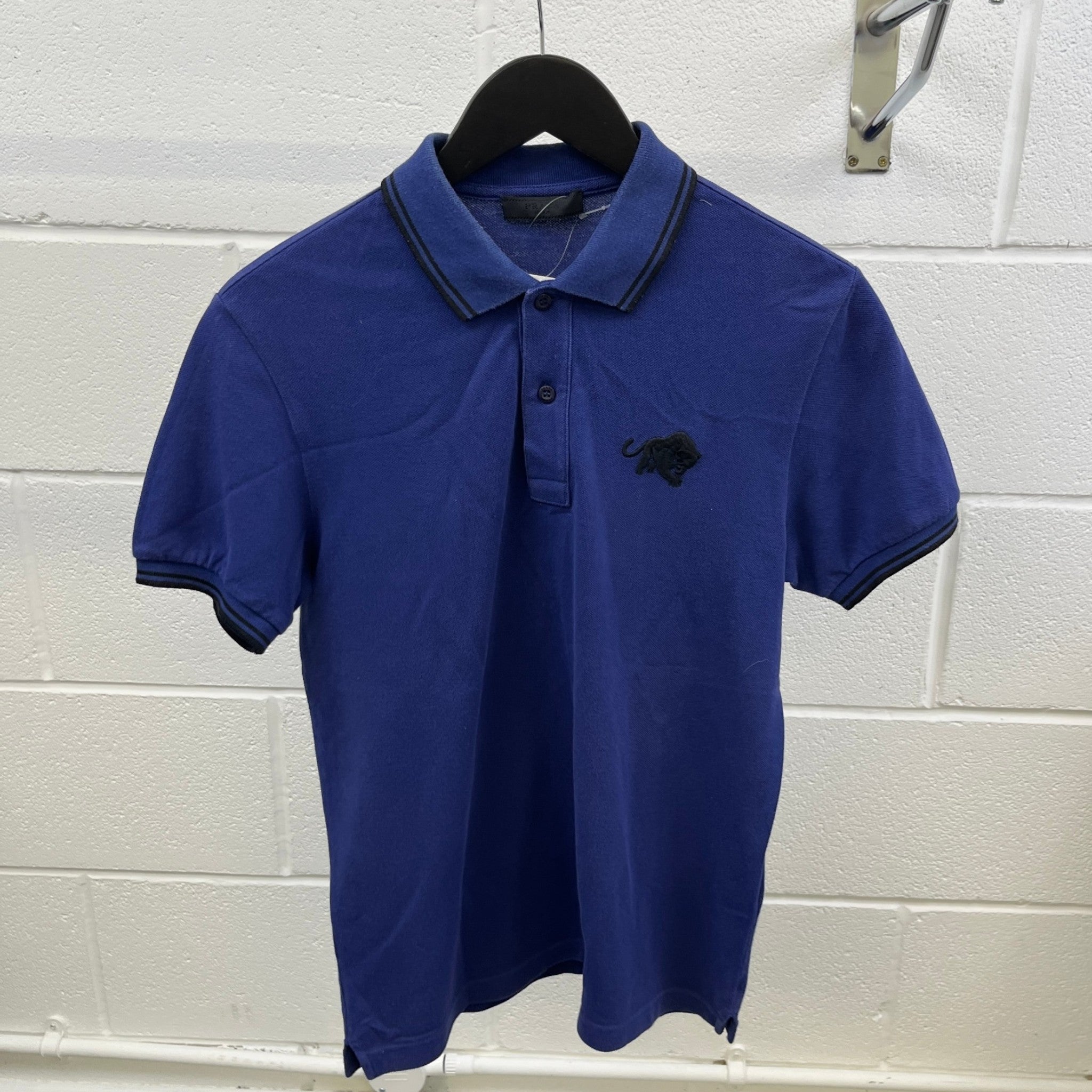 Men's Embroidered Logo Polo Shirt Navy Size S
