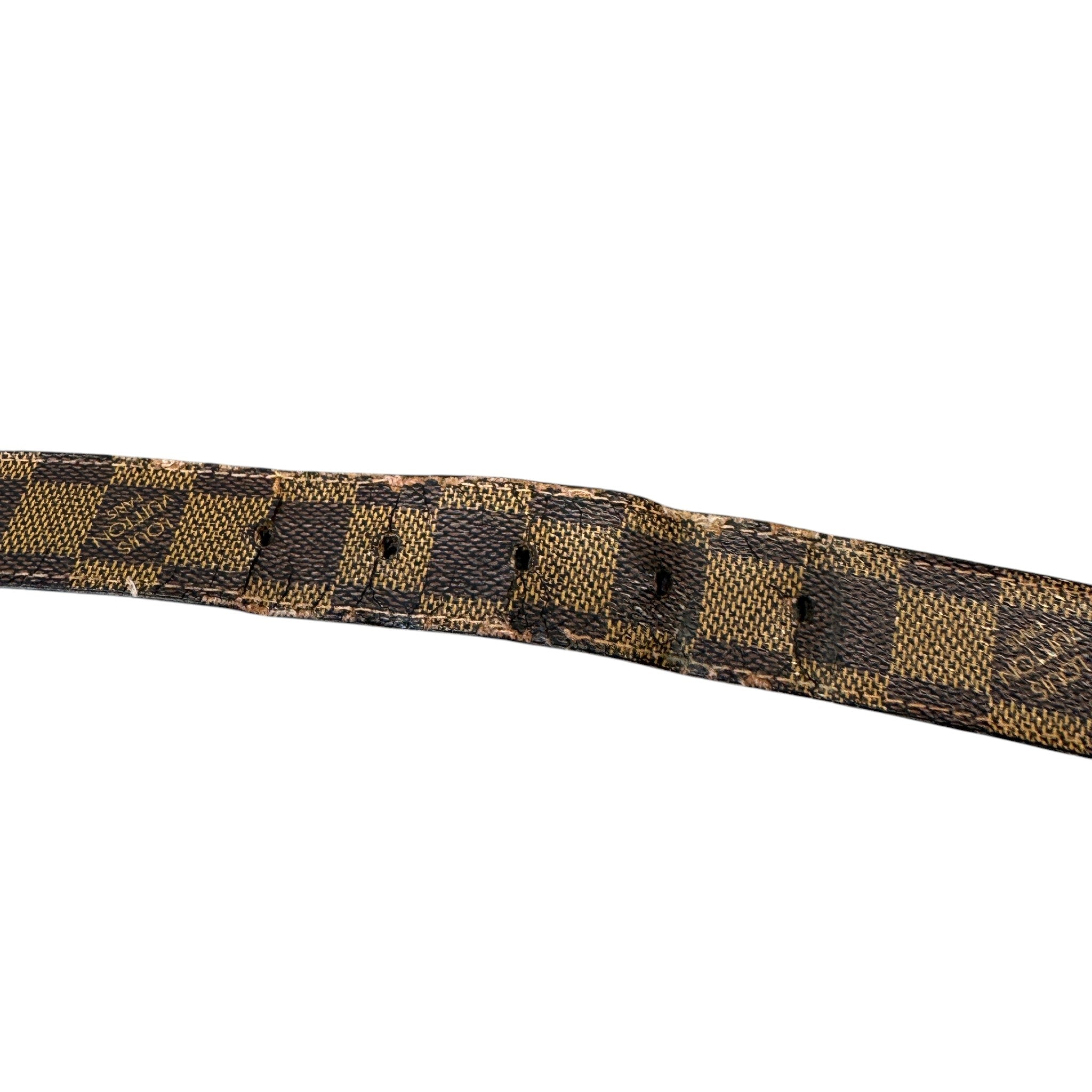 Men's Damier Ebene Belt Brown Size 95cm / UK 14