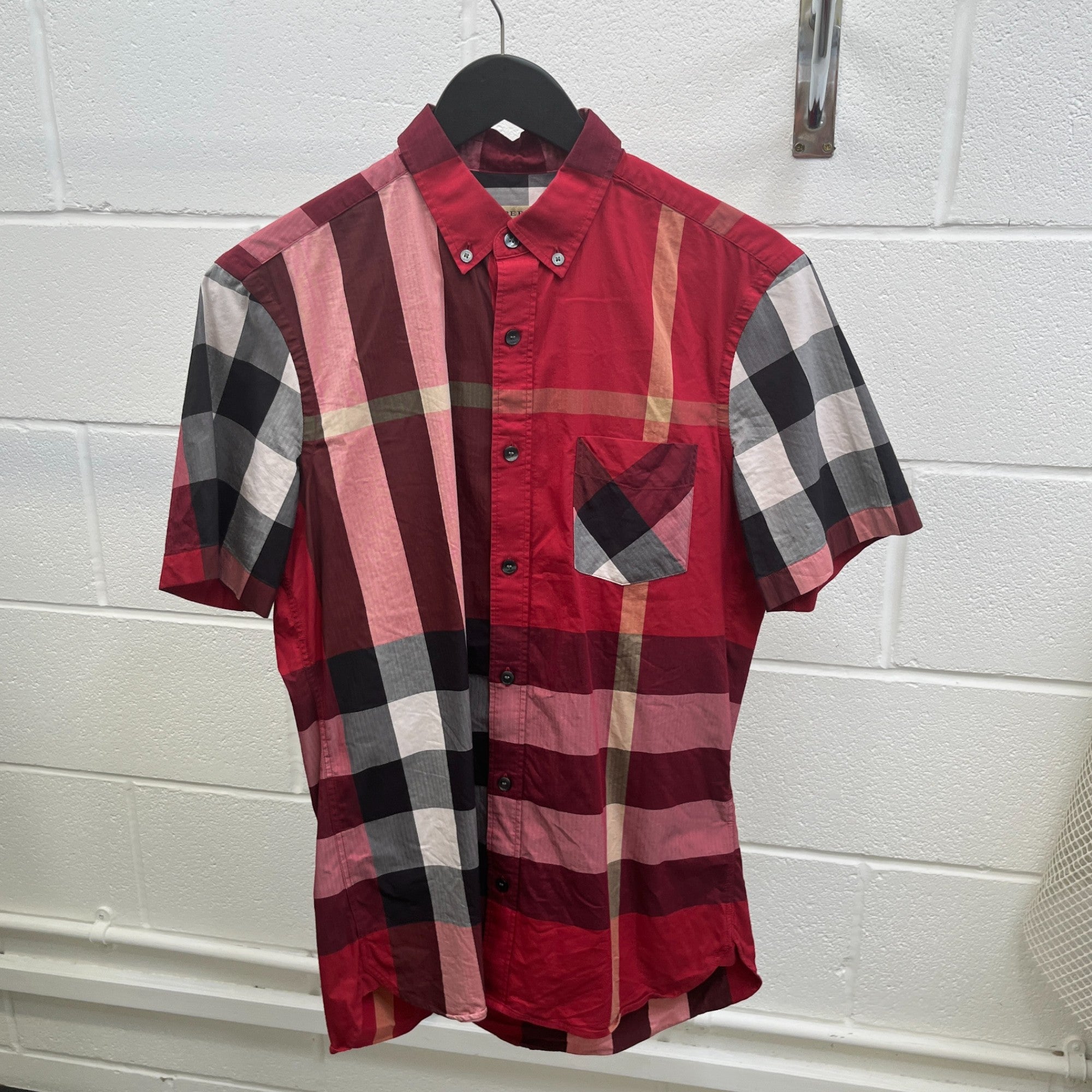 Men's Checkered Shirt Red Size M