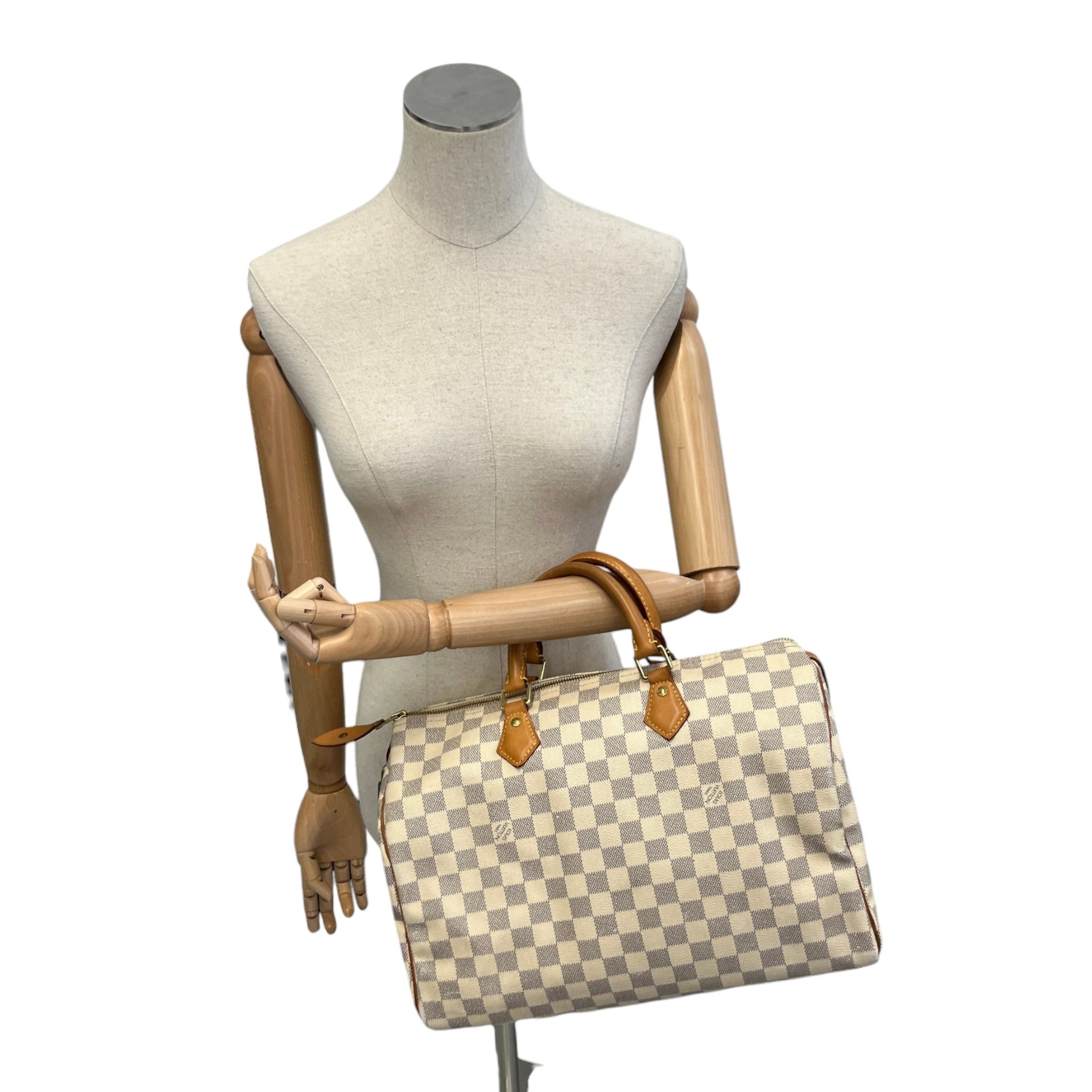Women's Damier Azur Speedy 35 Bag Cream