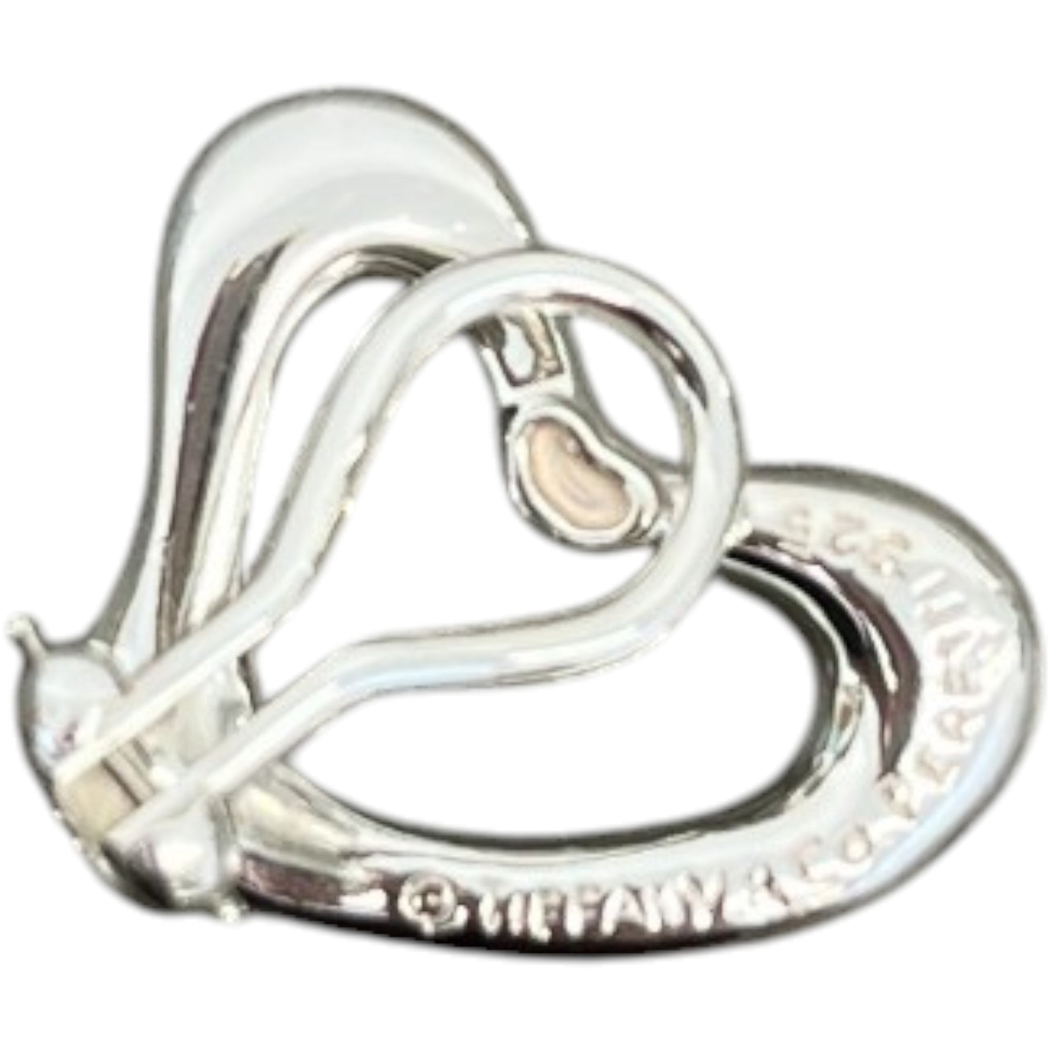 Women's Elsa Peretti Heart Clip On Earrings Silver