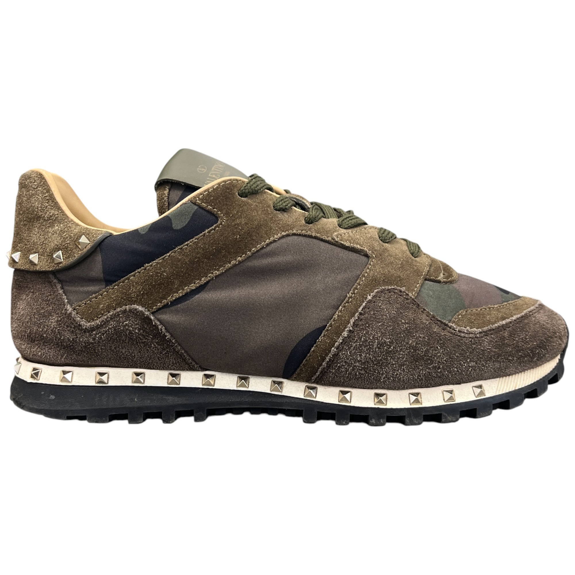 Men's Rockstud Camouflage Low Trainers Khaki Size EU 40 / UK 6