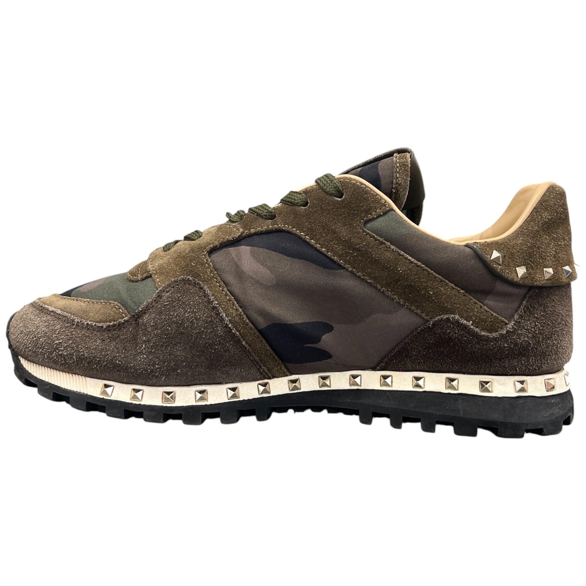 Men's Rockstud Camouflage Low Trainers Khaki Size EU 40 / UK 6