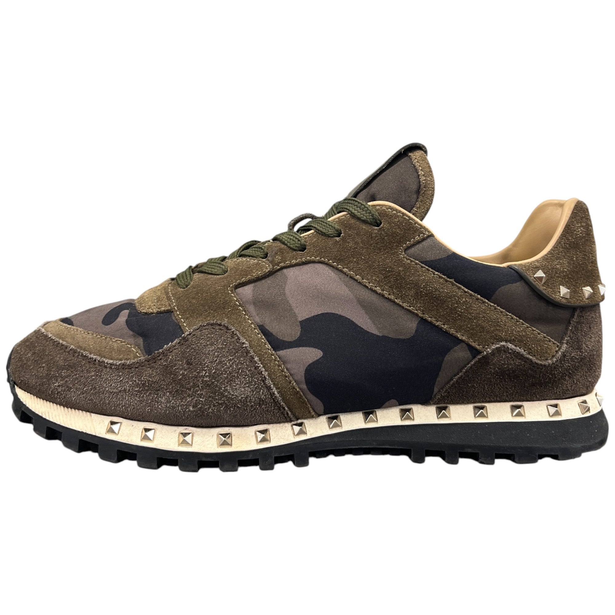 Men's Rockstud Camouflage Low Trainers Khaki Size EU 40 / UK 6
