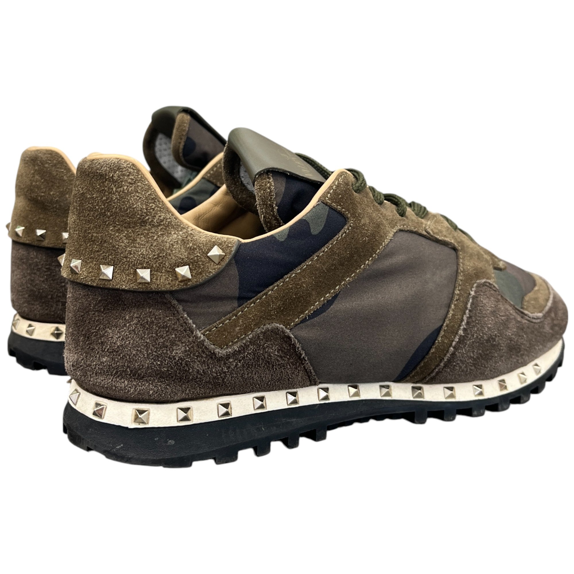 Men's Rockstud Camouflage Low Trainers Khaki Size EU 40 / UK 6