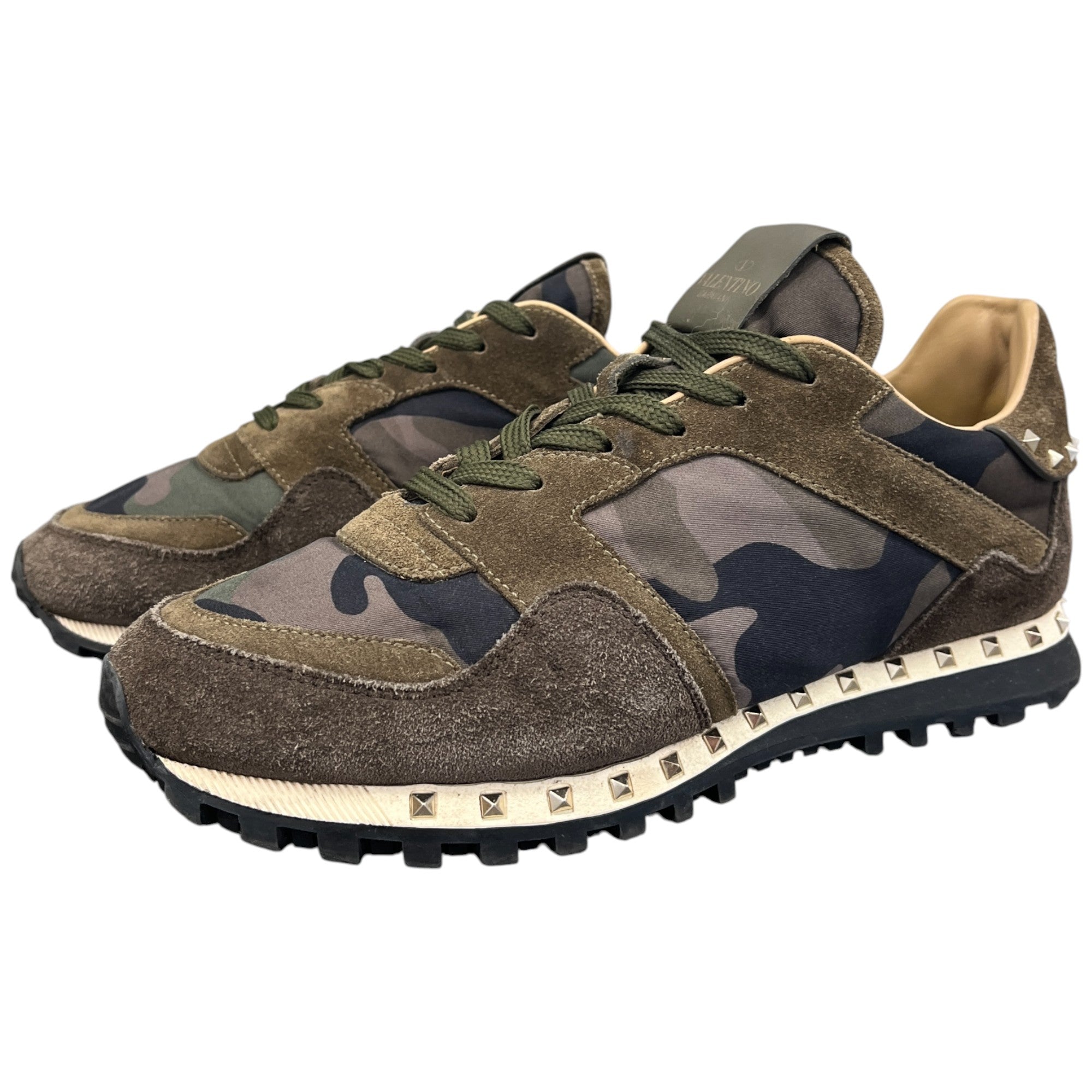 Men's Rockstud Camouflage Low Trainers Khaki Size EU 40 / UK 6