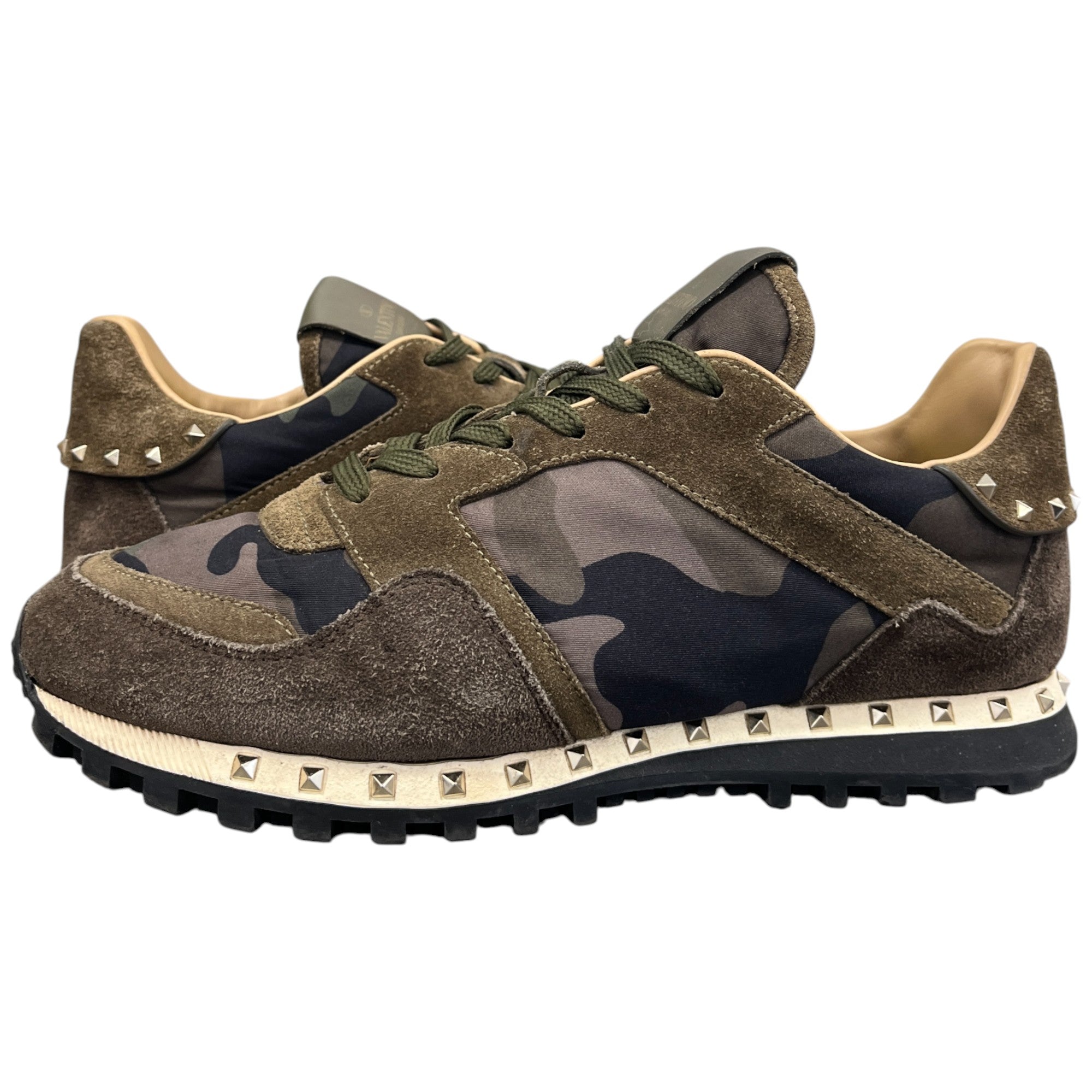 Men's Rockstud Camouflage Low Trainers Khaki Size EU 40 / UK 6