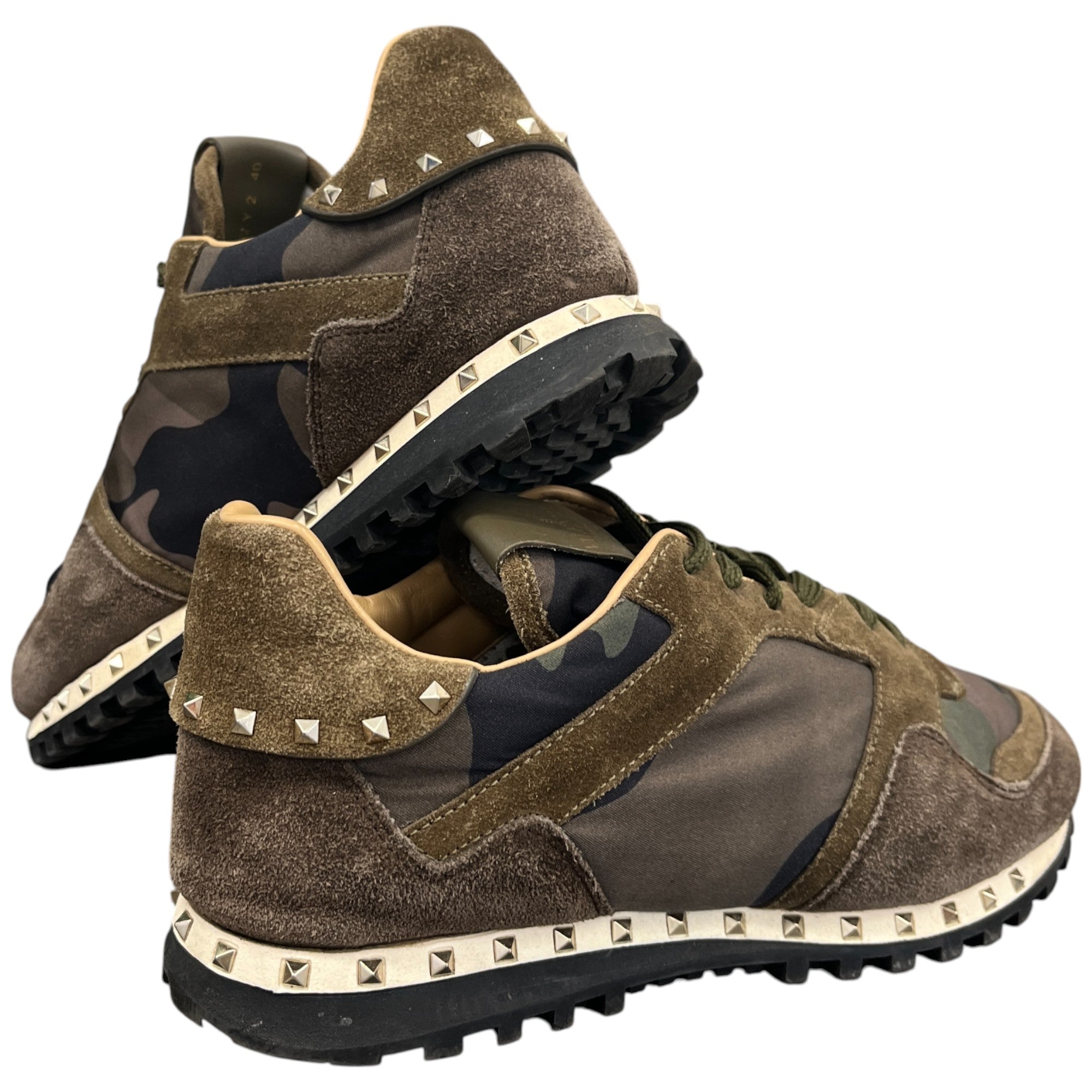 Men's Rockstud Camouflage Low Trainers Khaki Size EU 40 / UK 6