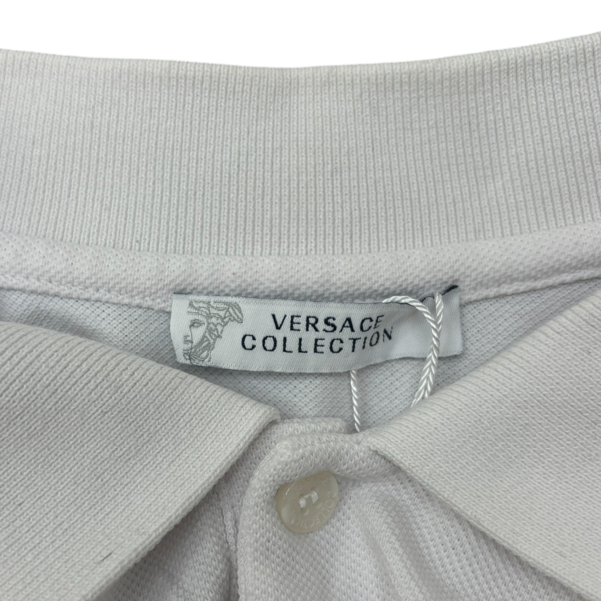 Men's Embroidered Logo Polo Shirt White Size M
