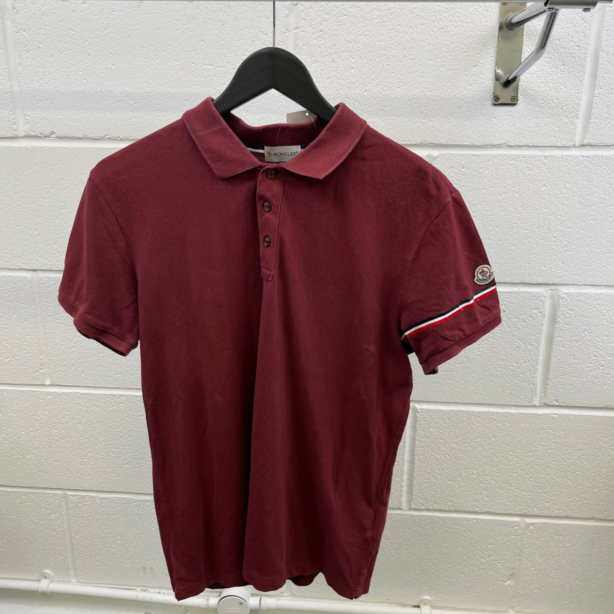 Men's Maglia Polo Shirt Burgundy Size L