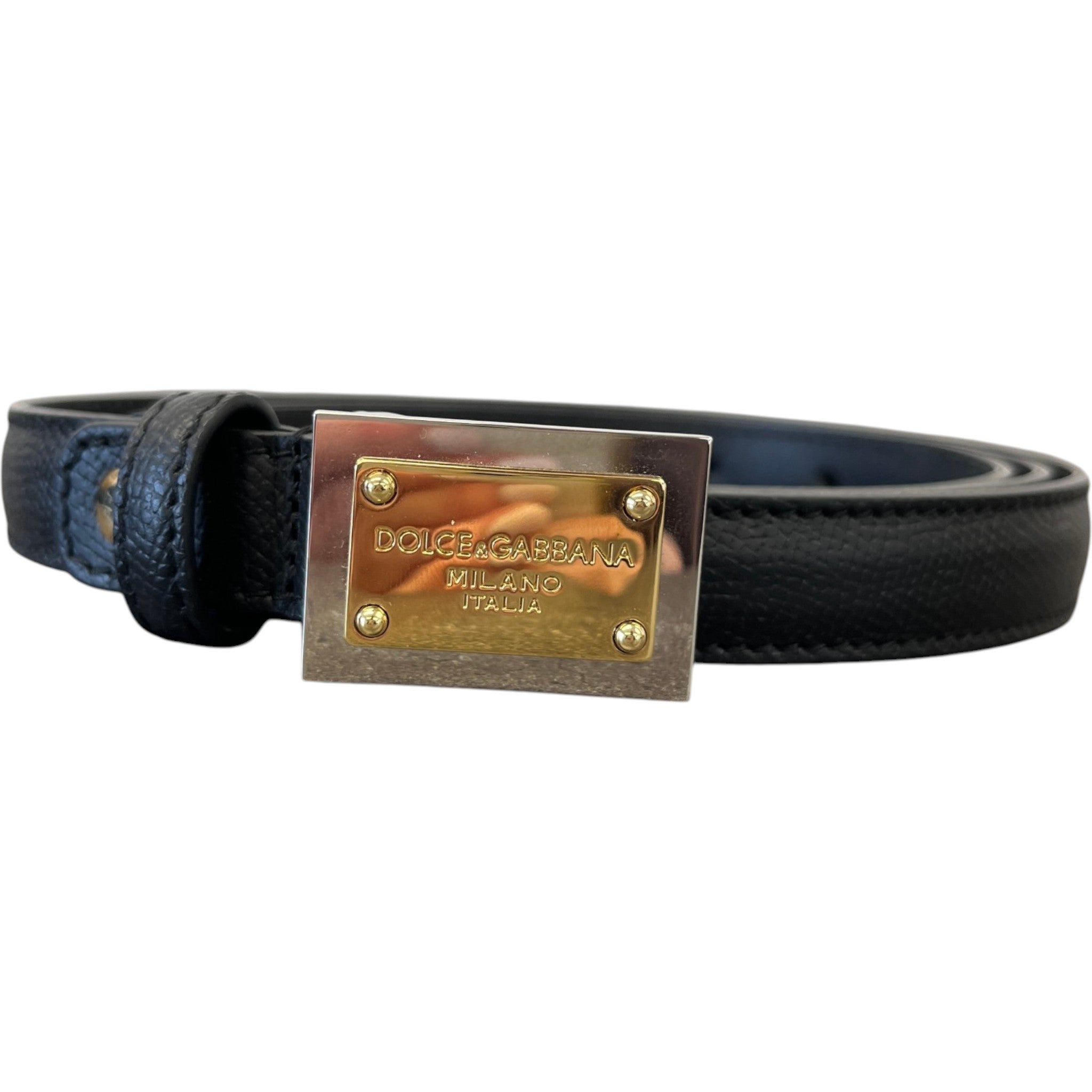 Women's Plaque Logo Belt Black Size Waist 40"