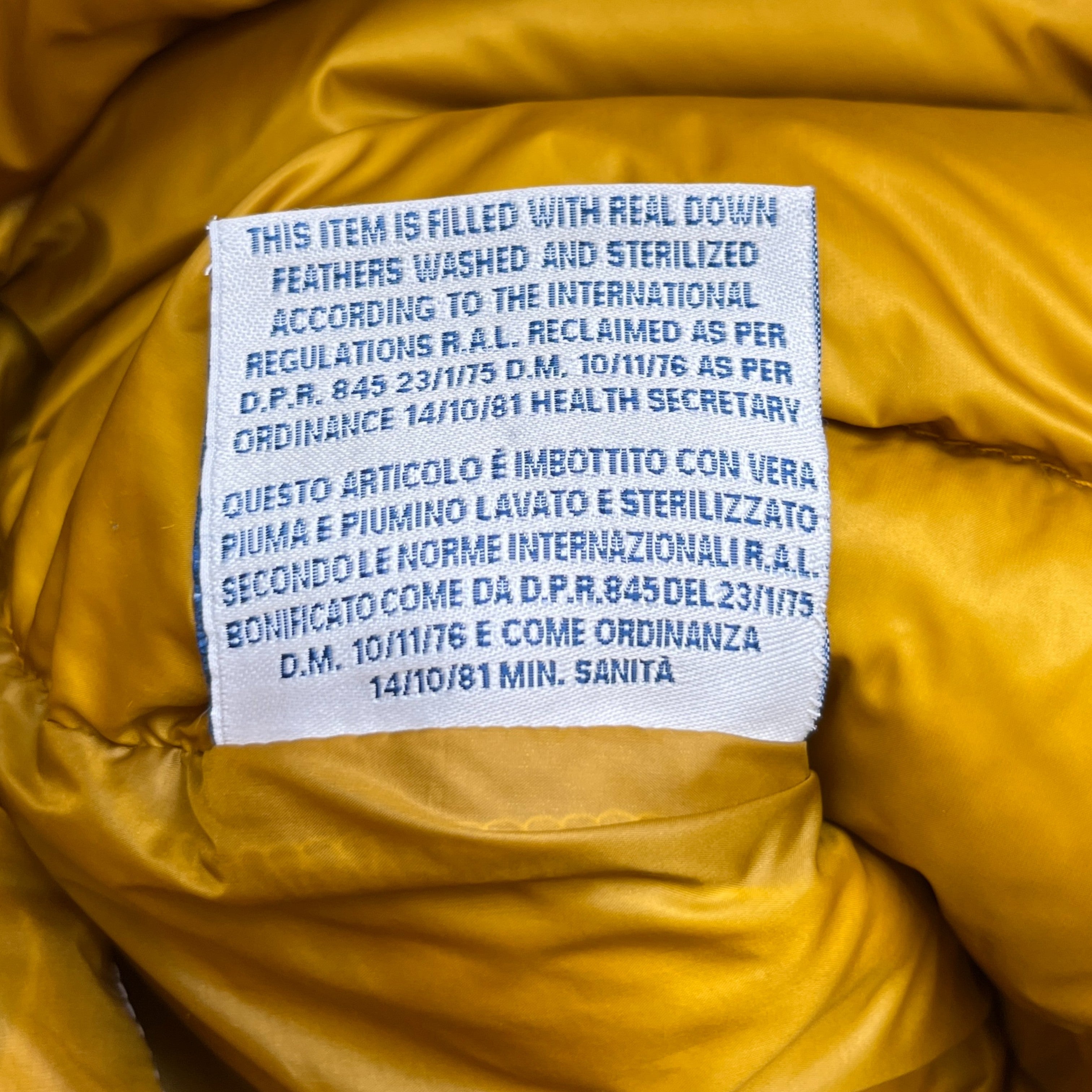 Men's Hymalay Down Jacket Yellow Size 2 / M