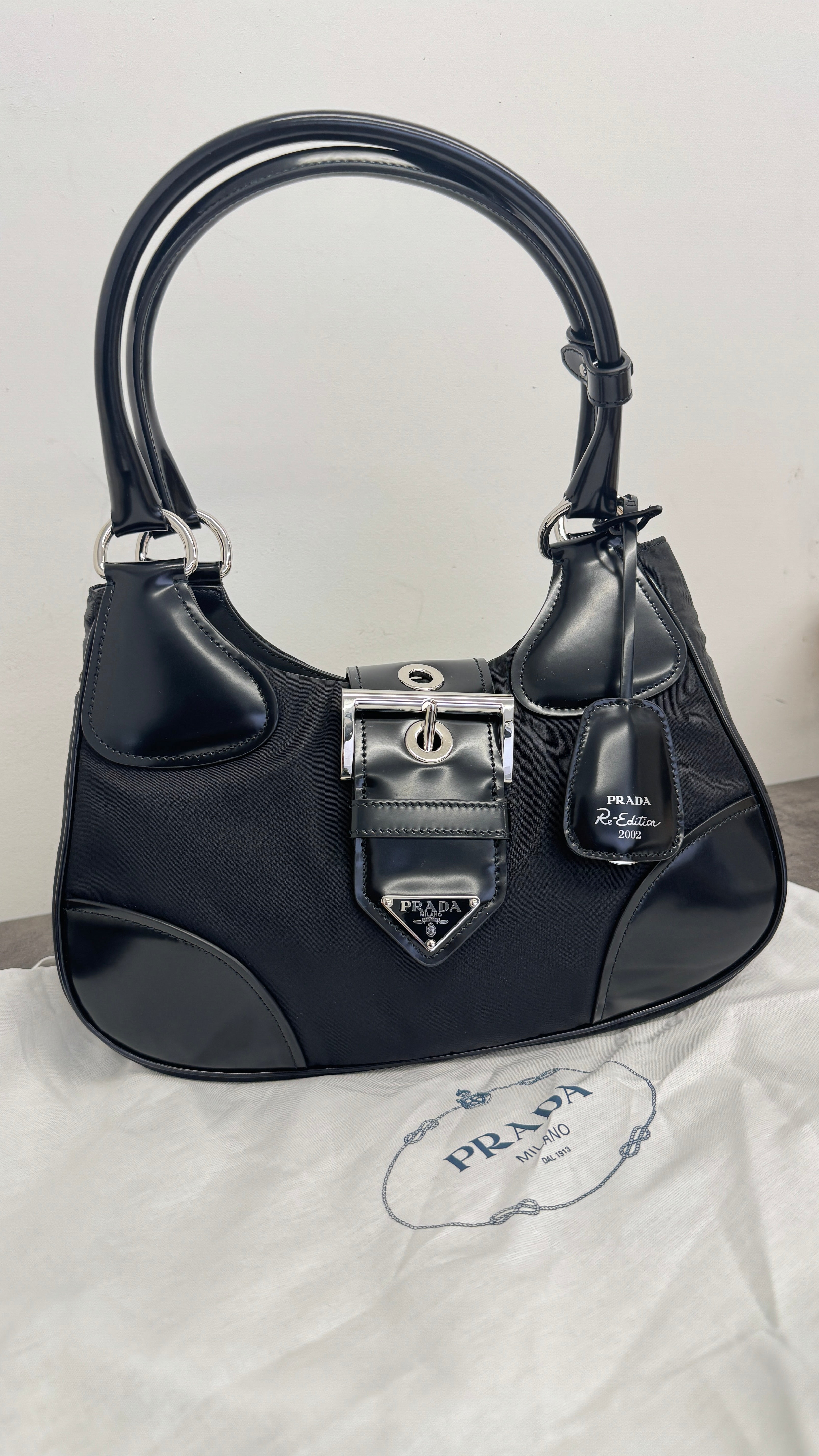 Women's Moon Re-Nylon Handbag Black
