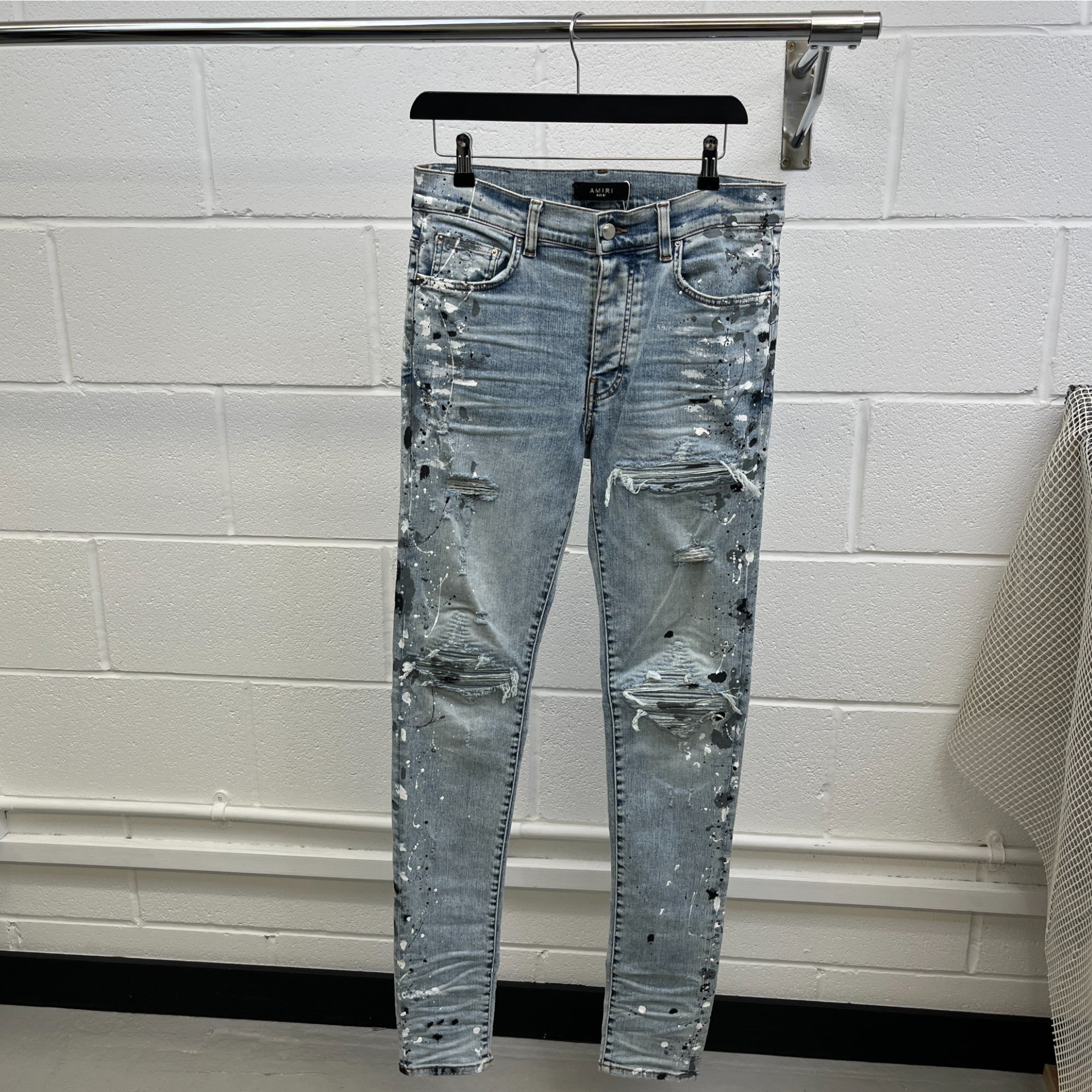 Men's Mx1 Paint Splatter Jeans Blue Size Waist 31"