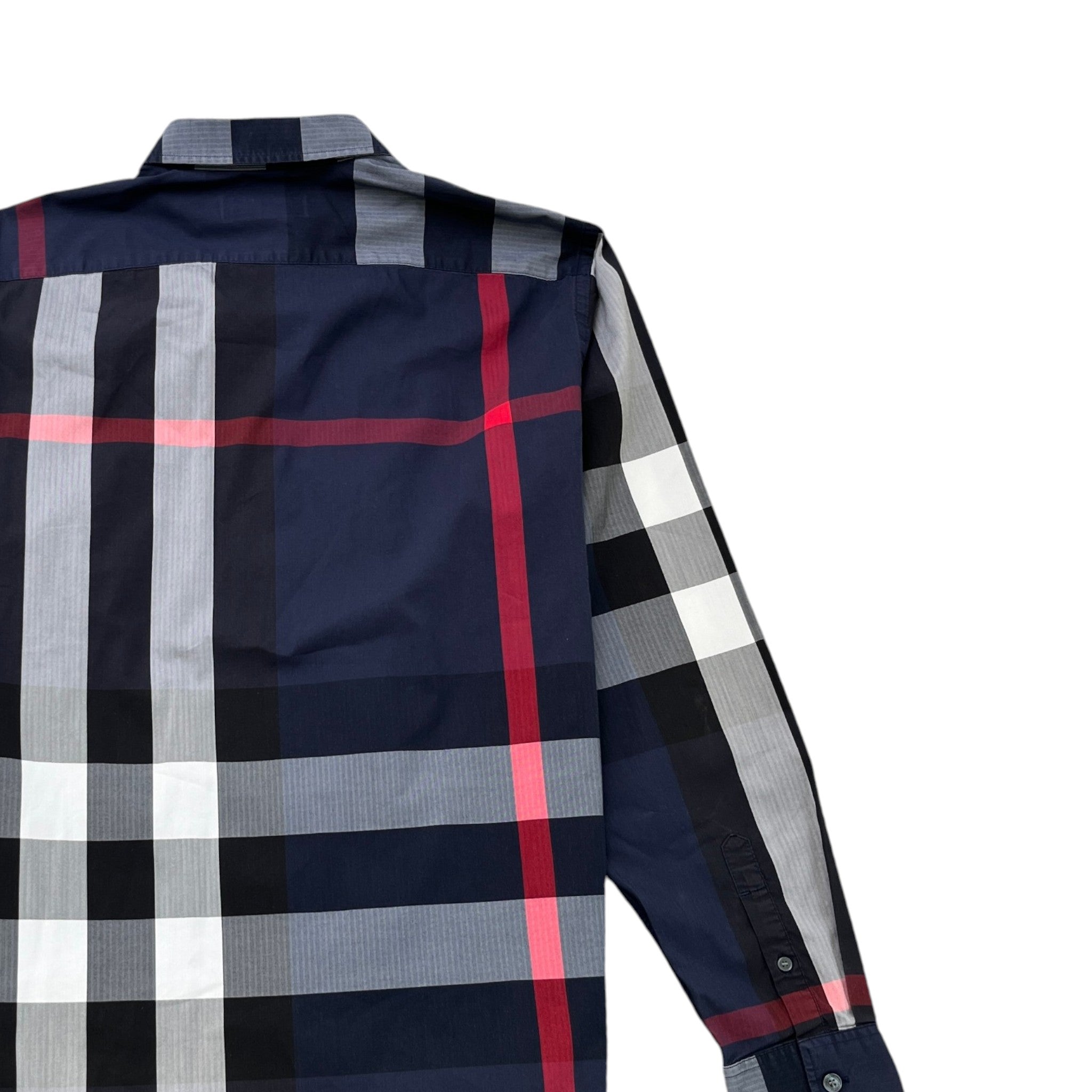 Men's Check Print Long Sleeve Shirt Navy Size L
