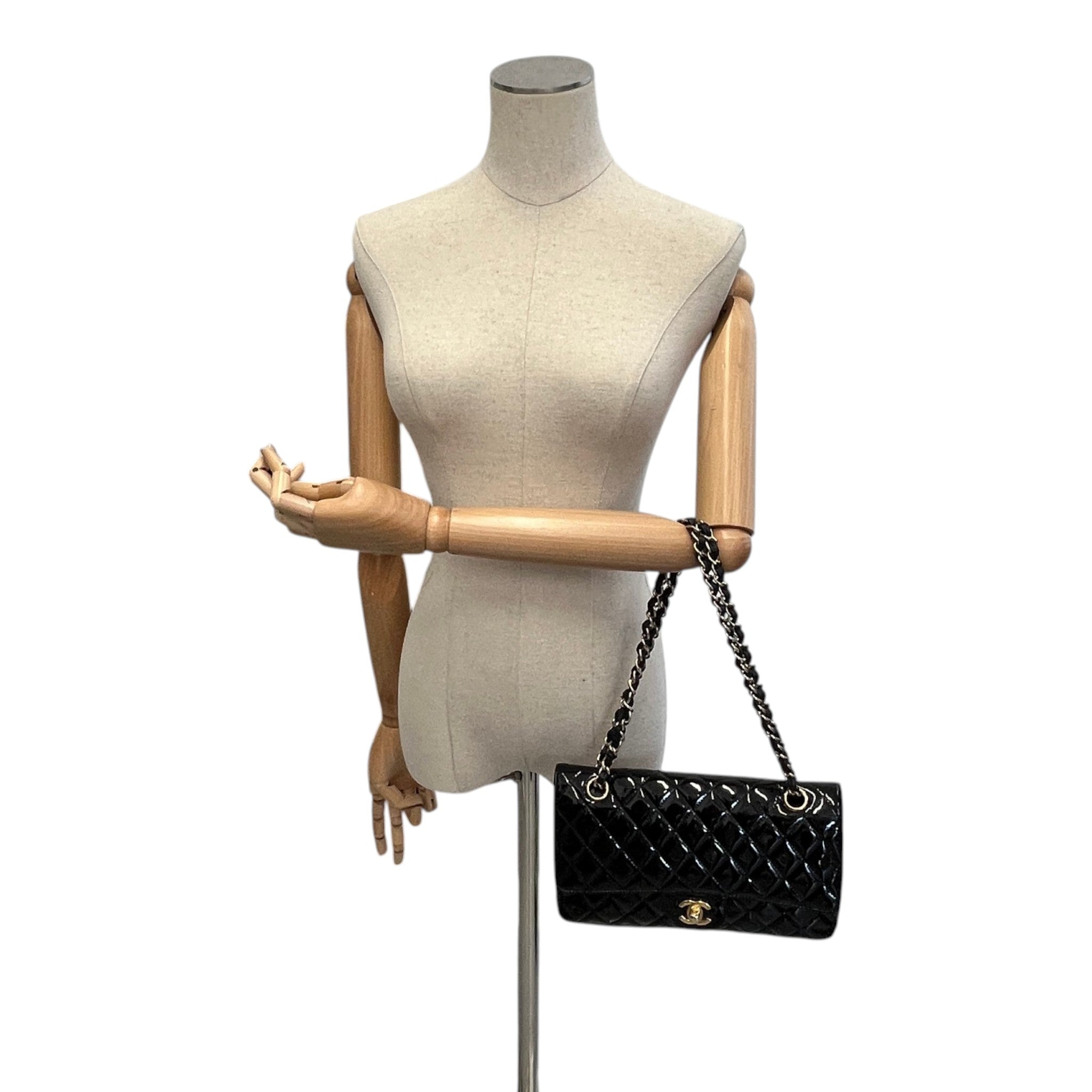 Women's Medium Classic Double Flap Bag Black