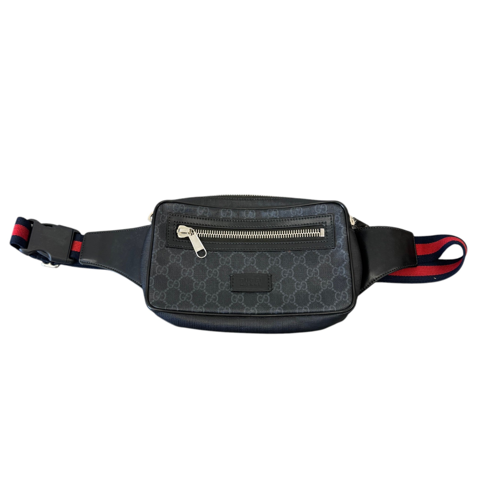 Men's Gg Supreme Web Belt Bag Black