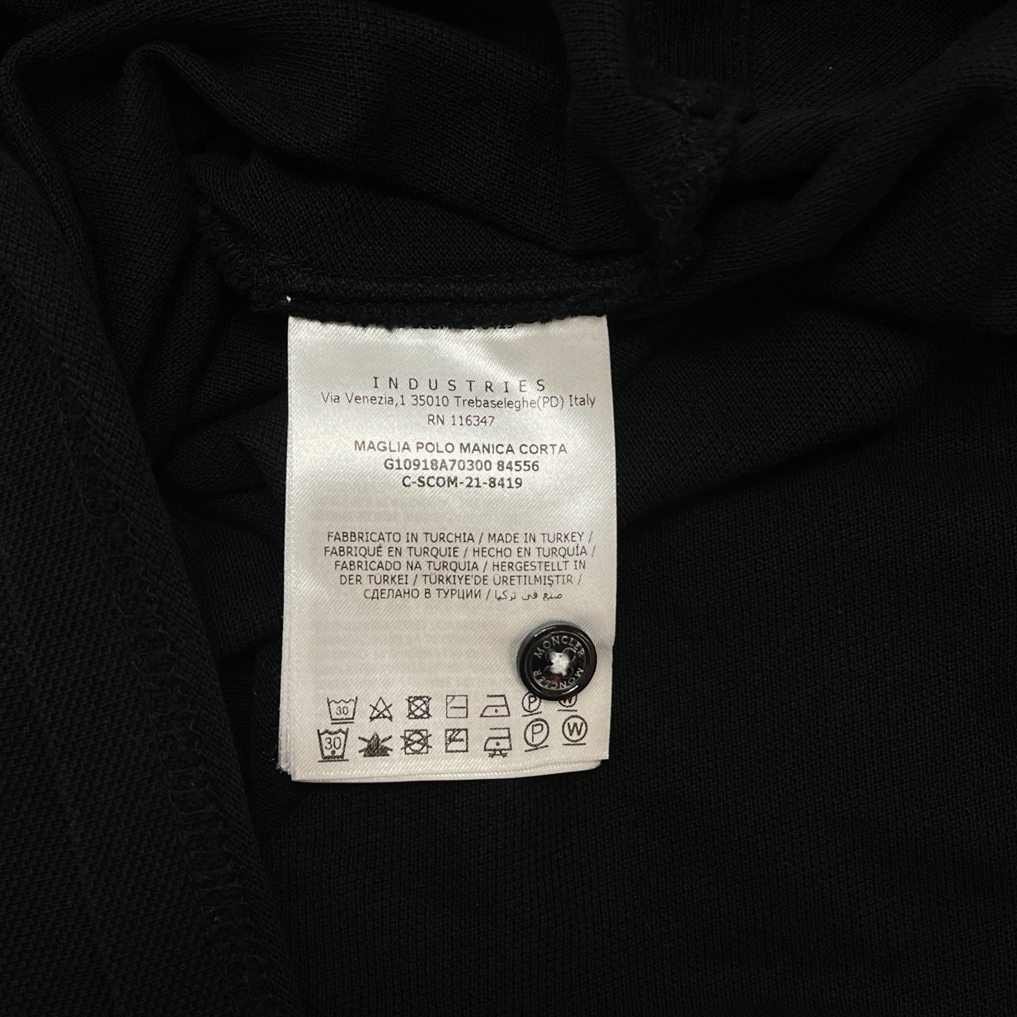 Men's Maglia Polo Shirt Black Size XS