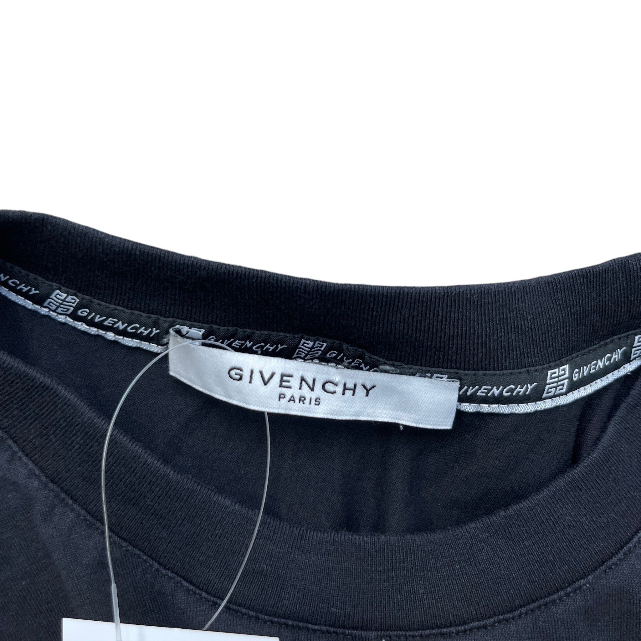 Men's Distressed Logo Print T-Shirt Black Size S
