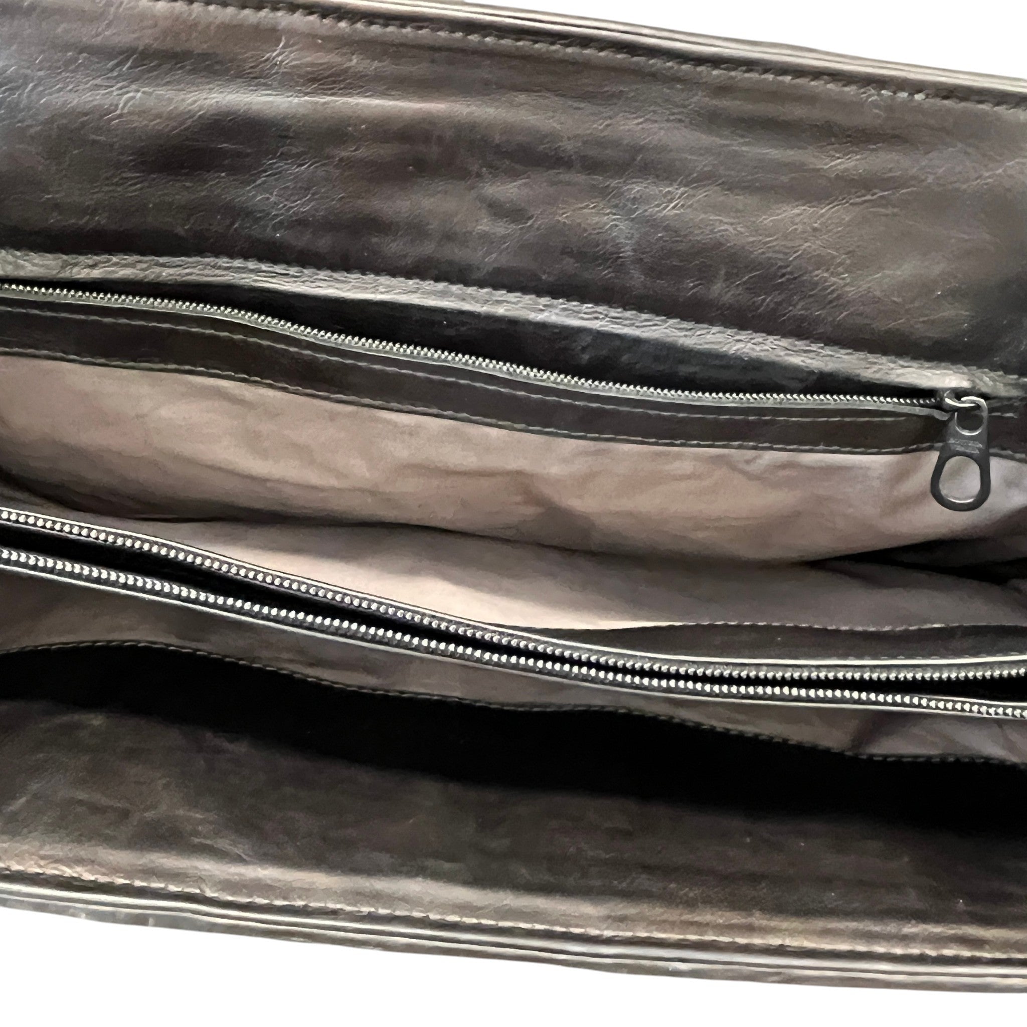 Men's Intrecciato Woven Briefcase Bag Black
