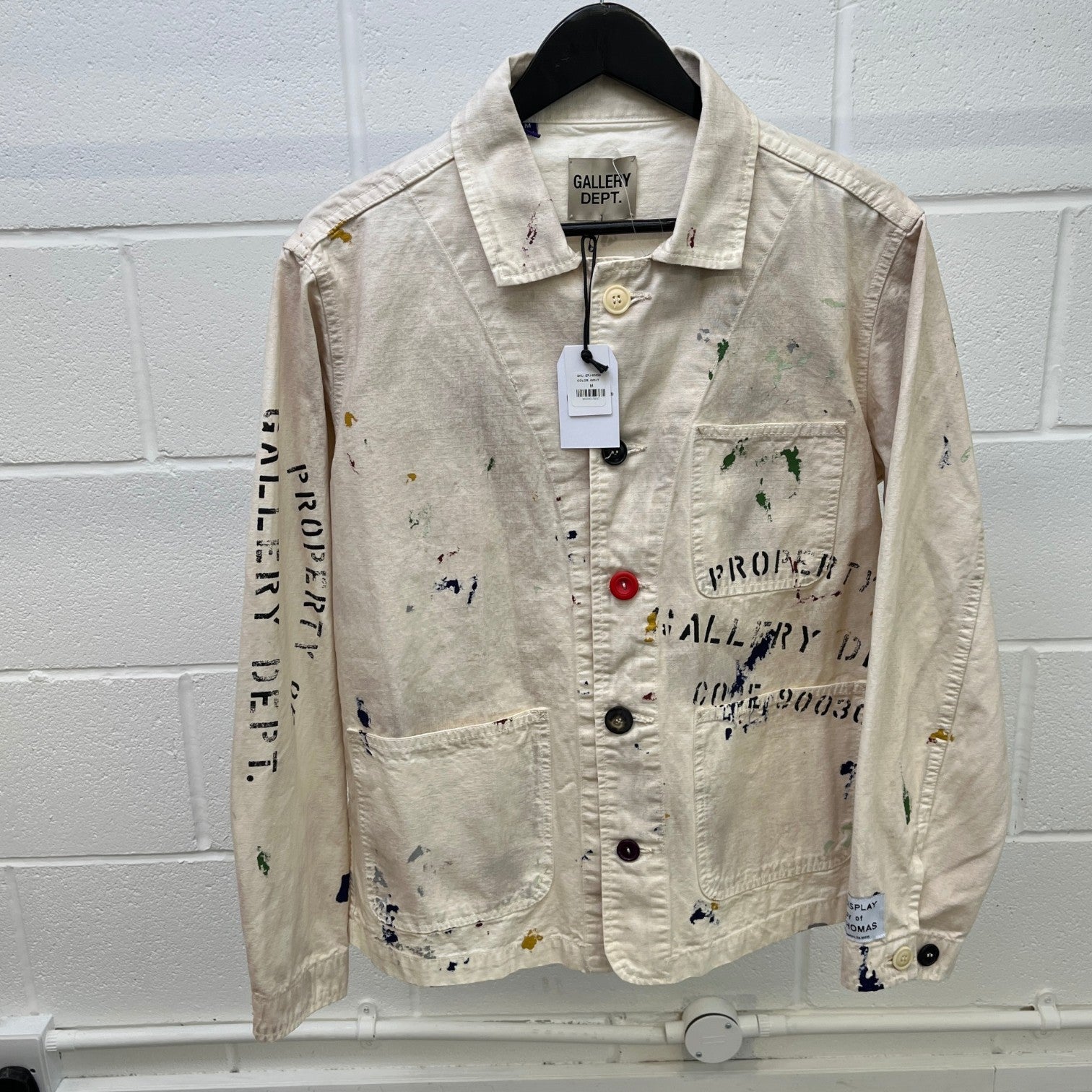 Men's Ep Painted Splatter Jacket Cream Size M