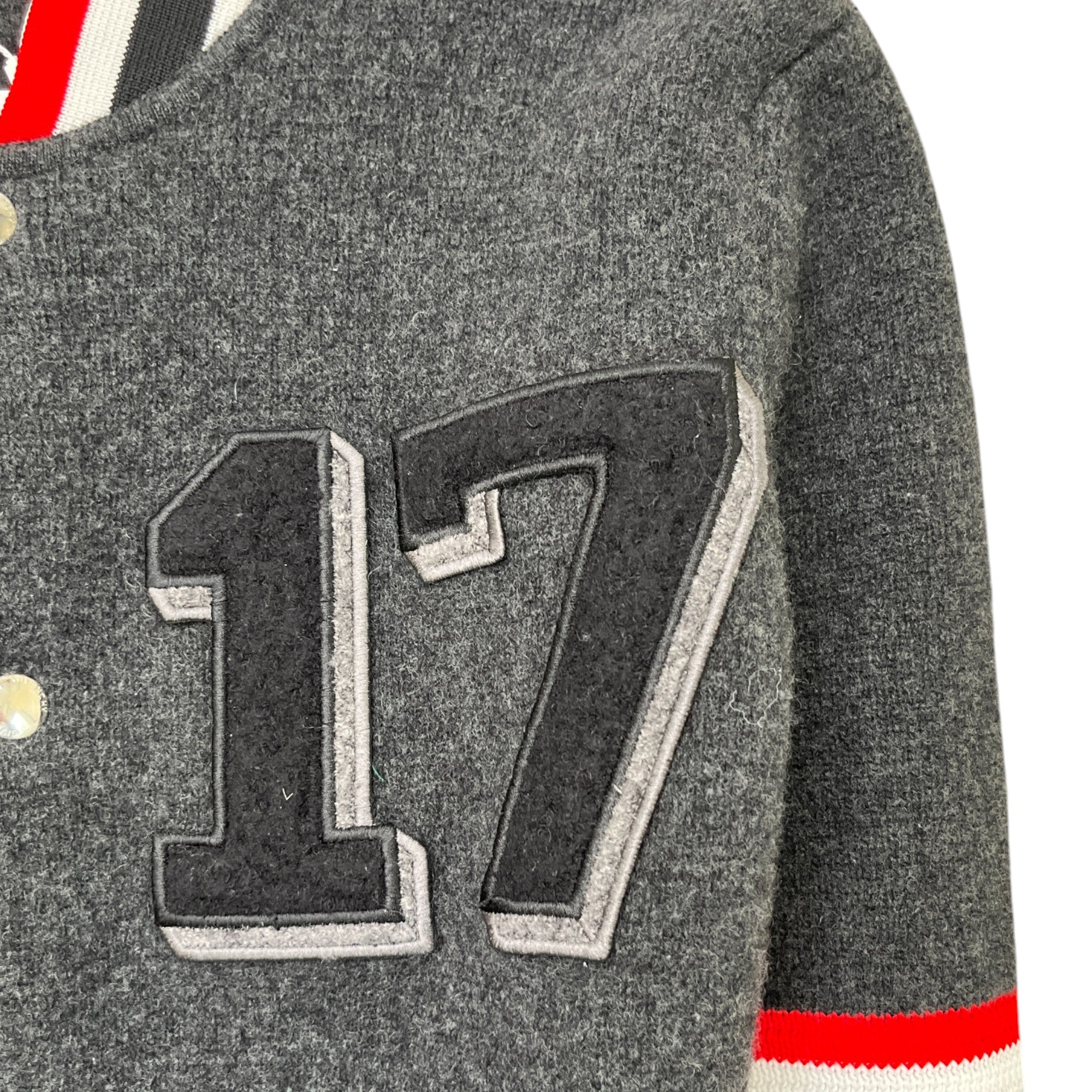 Men's Wool Varsity Jacket Grey Size S