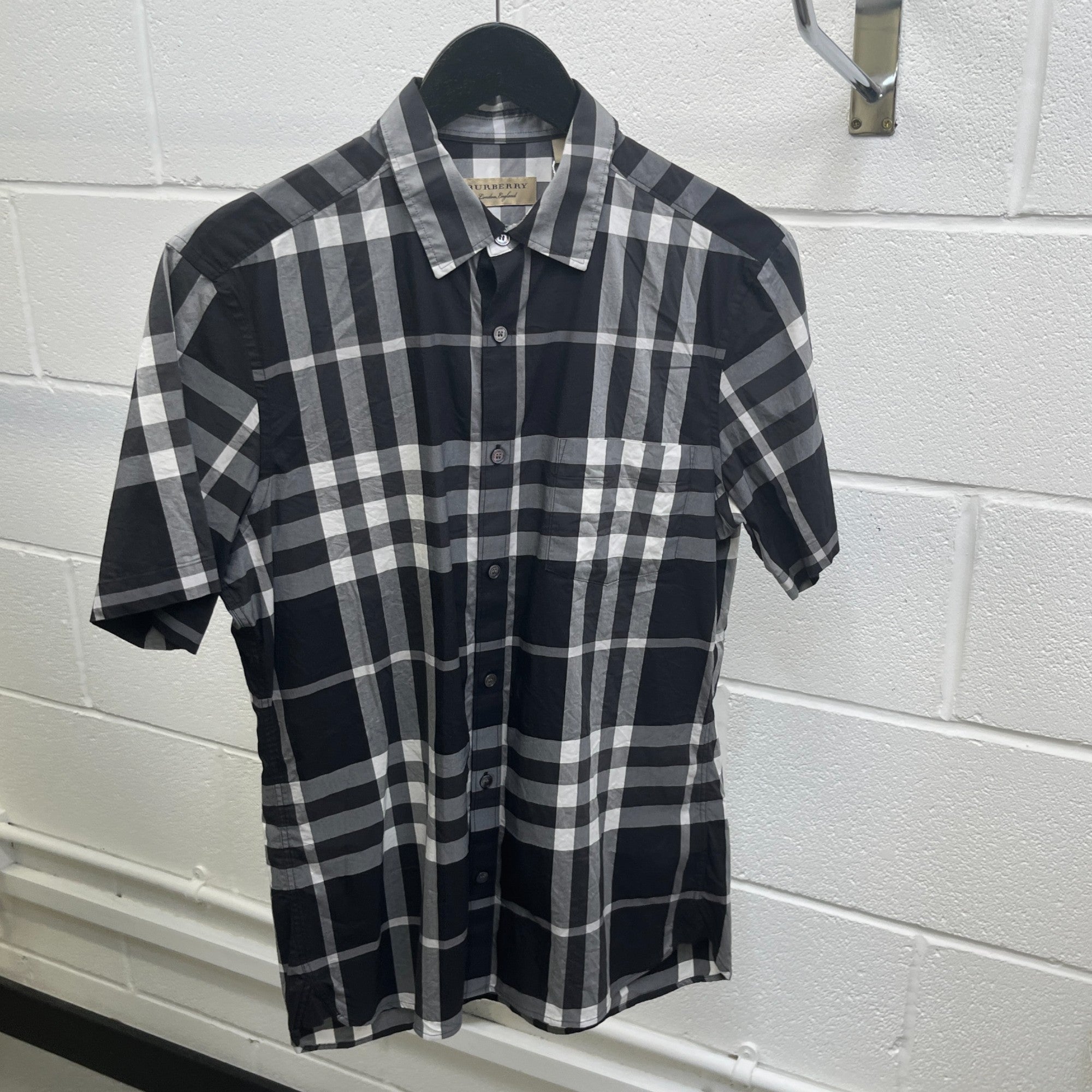 Men's Checkered Shirt Black Size M