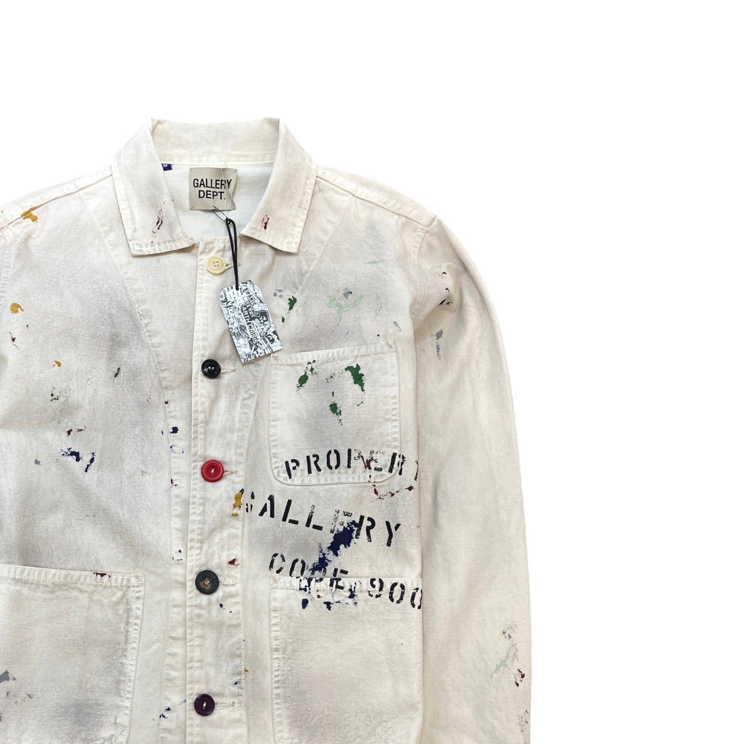 Men's Ep Painted Splatter Jacket Cream Size M