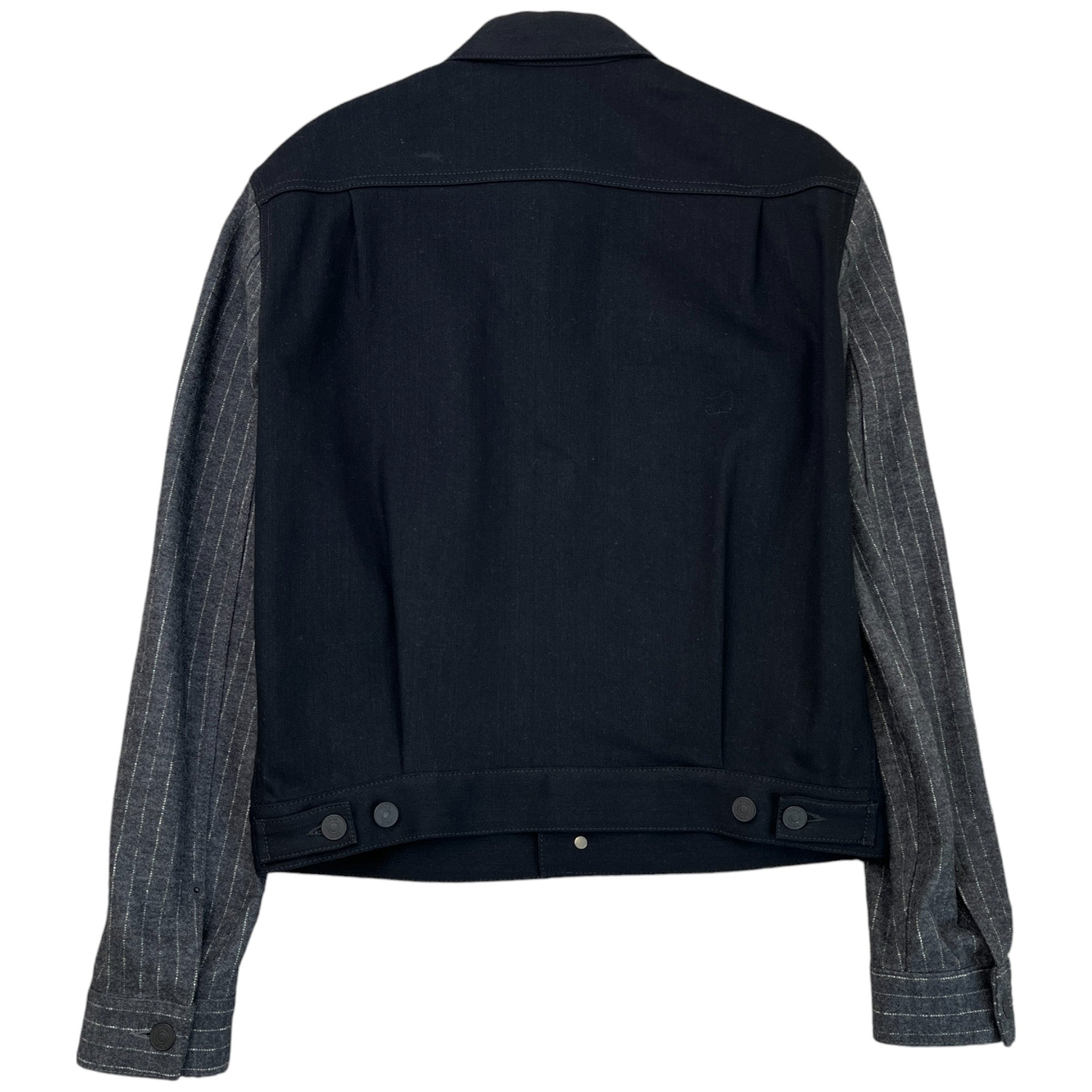 Men's Woollen Sleeves Embroidered Logo Jacket Black Size IT 44 / XS