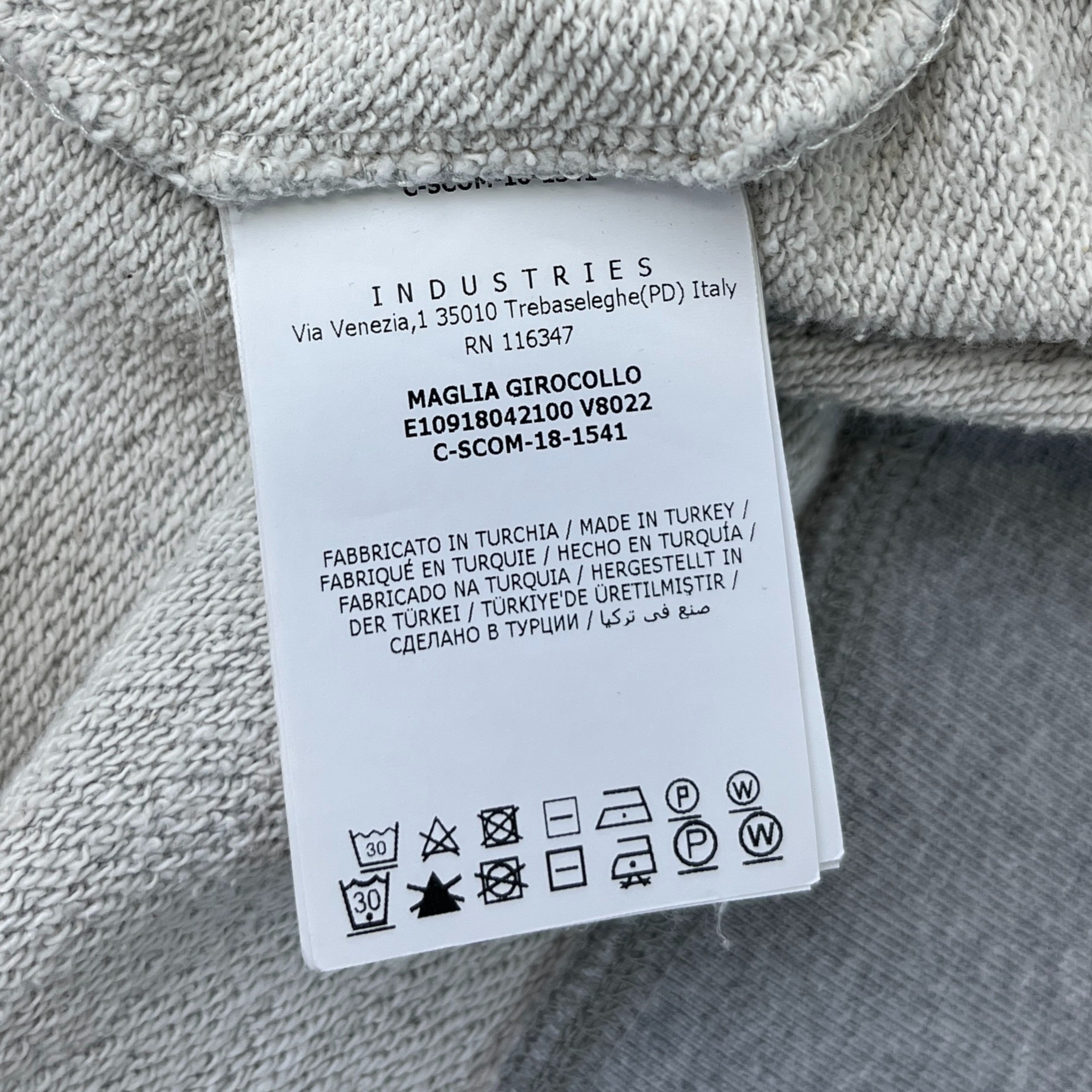 Men's Maglia Girocollo Sweatshirt Grey Size M