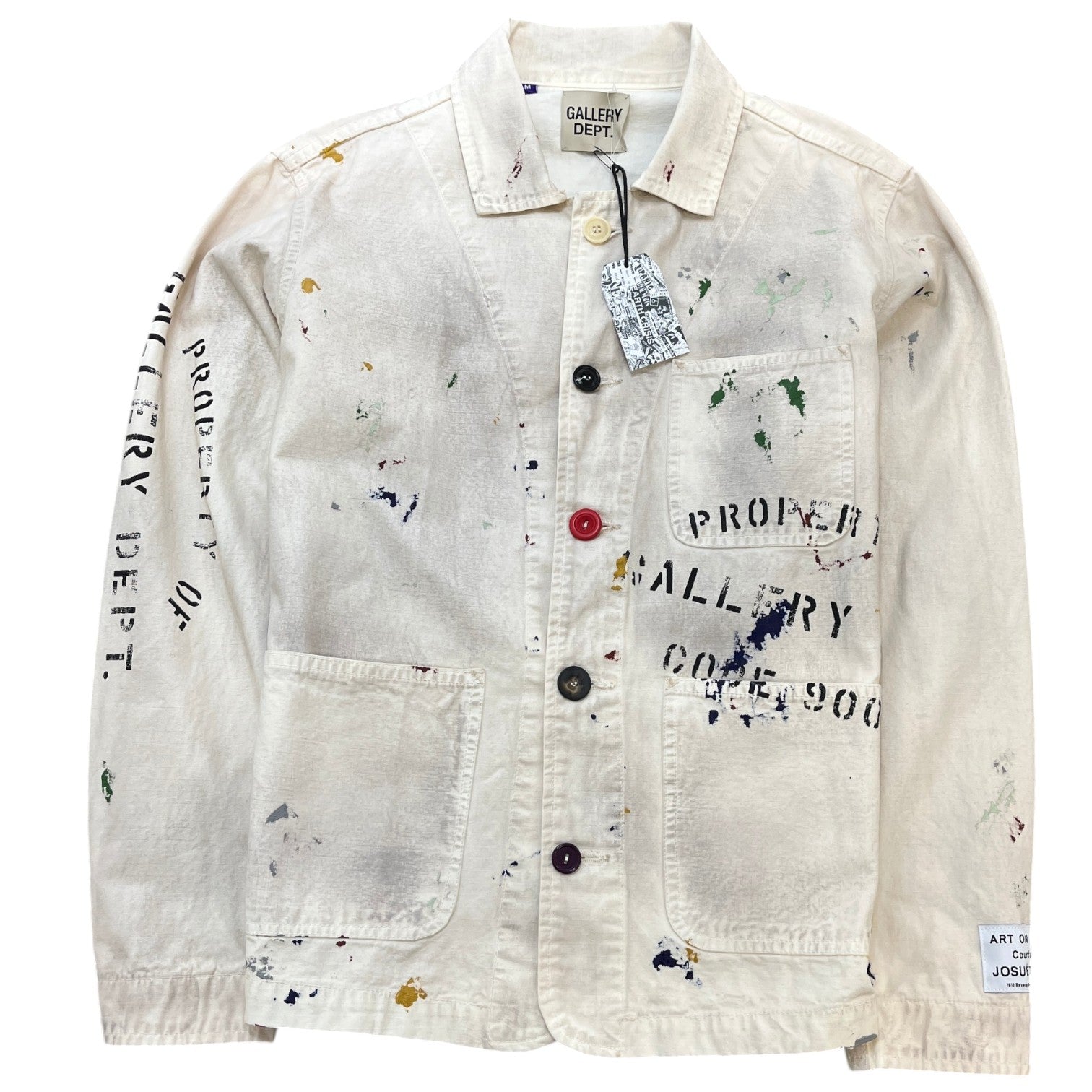 Men's Ep Painted Splatter Jacket Cream Size M