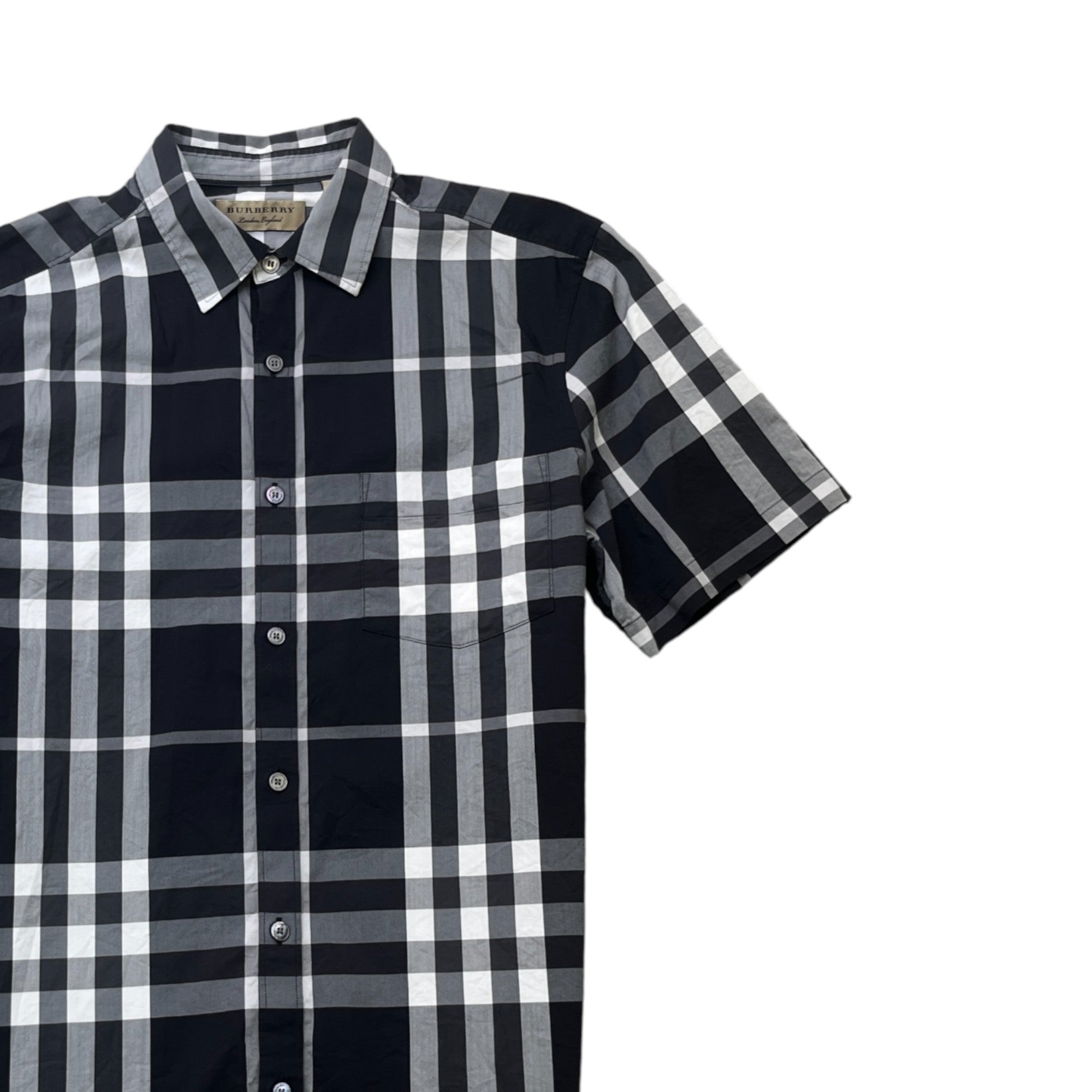 Men's Checkered Shirt Black Size M