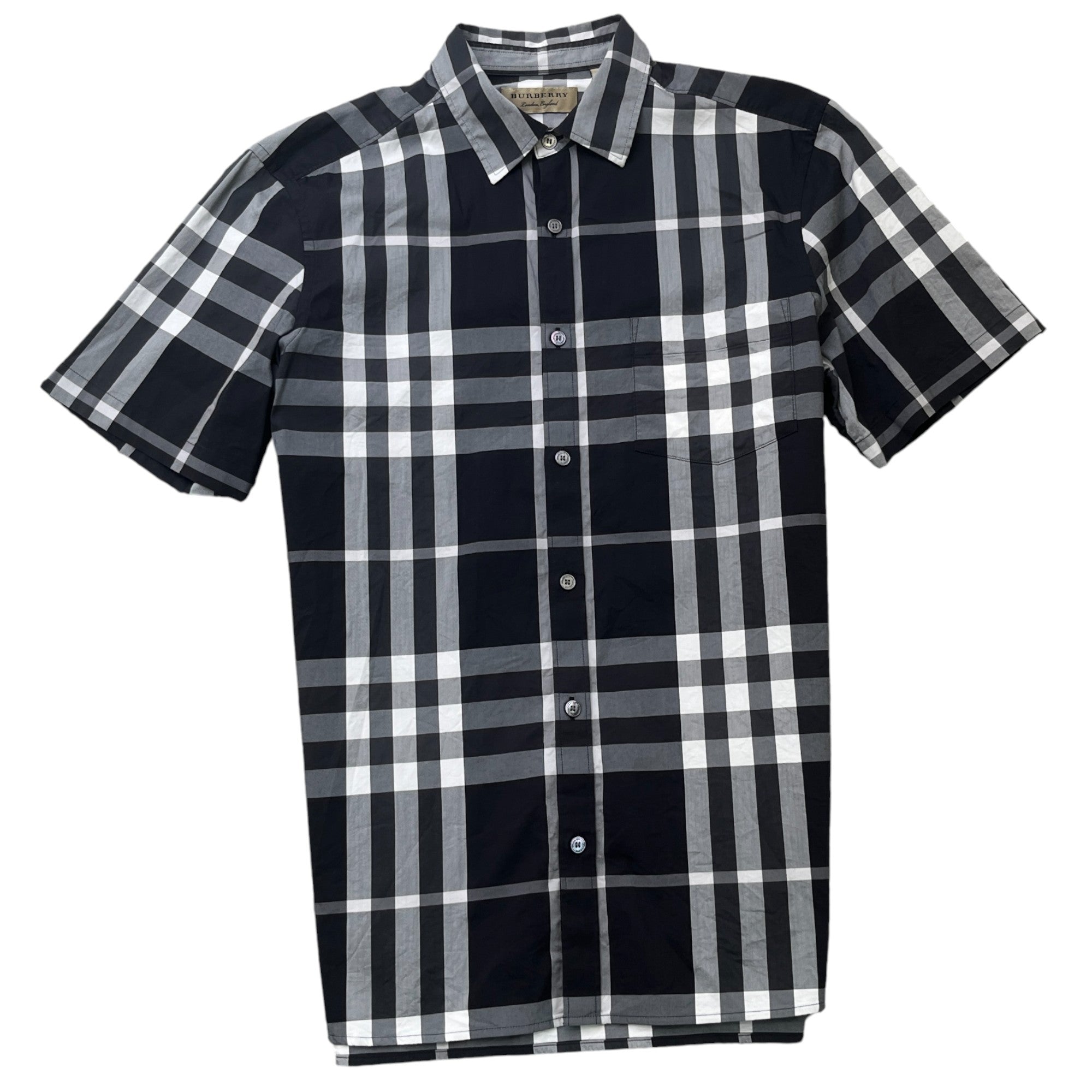 Men's Checkered Shirt Black Size M