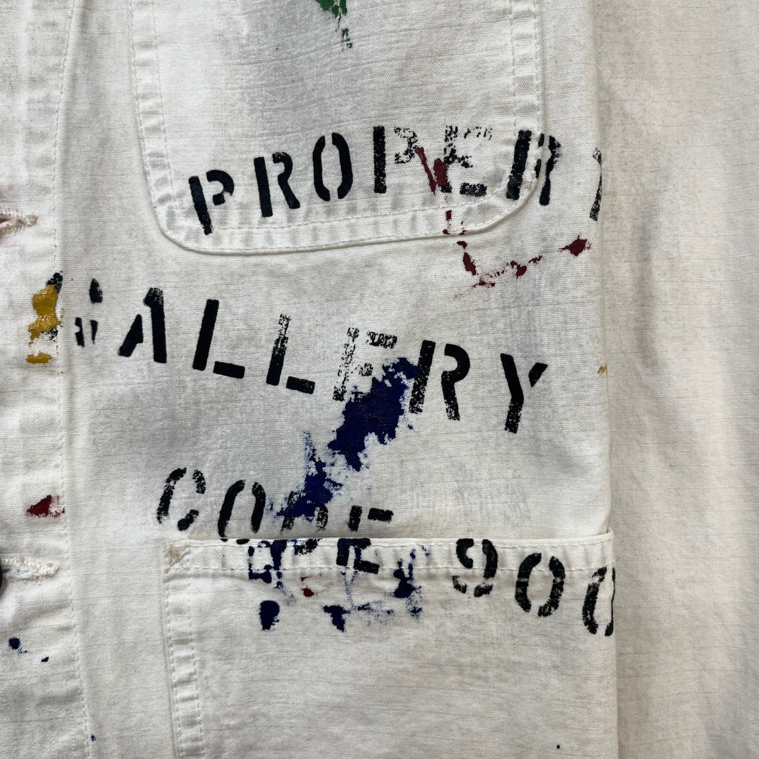 Men's Ep Painted Splatter Jacket Cream Size M