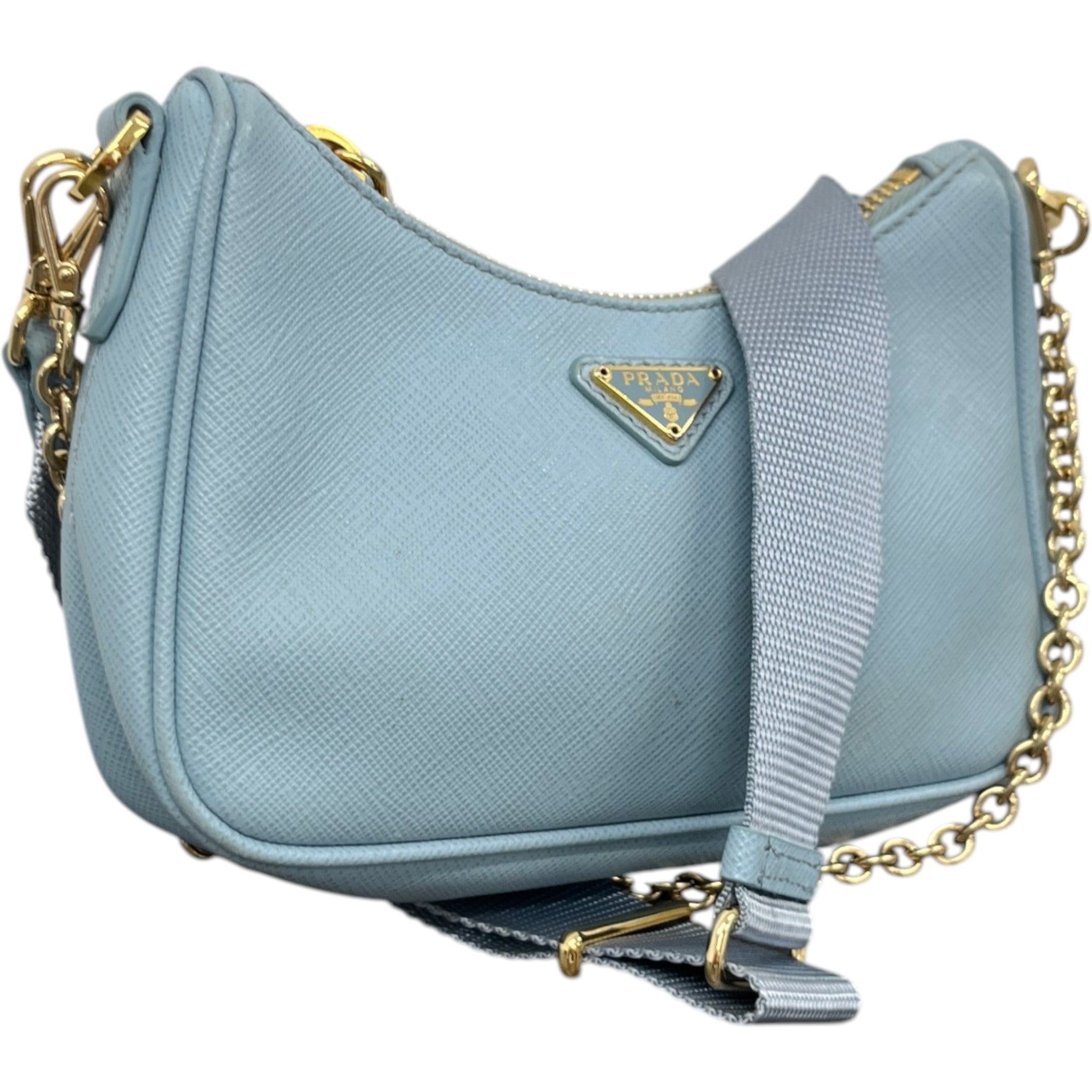 Women's Reedition Mini Saffiano Pochette Bag Blue
