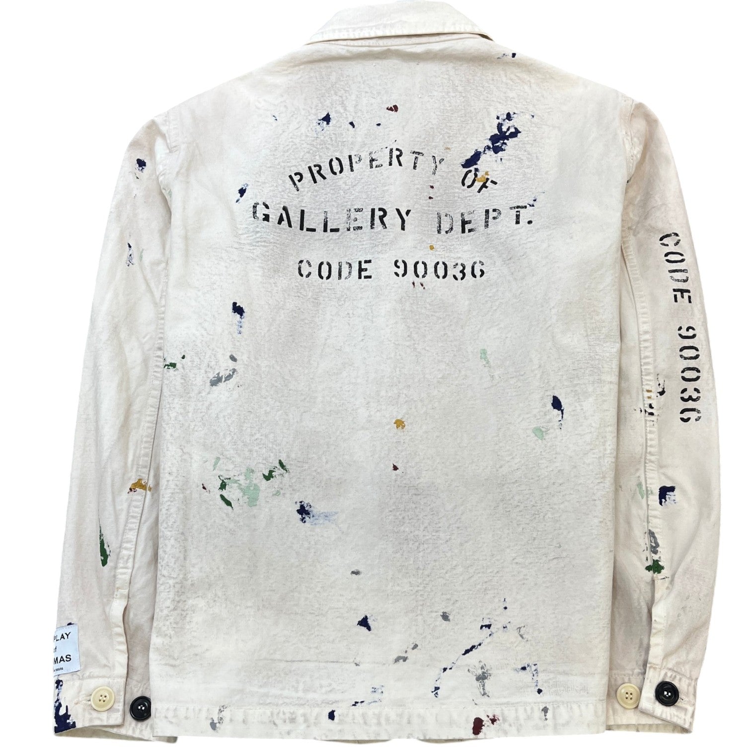 Men's Ep Painted Splatter Jacket Cream Size M