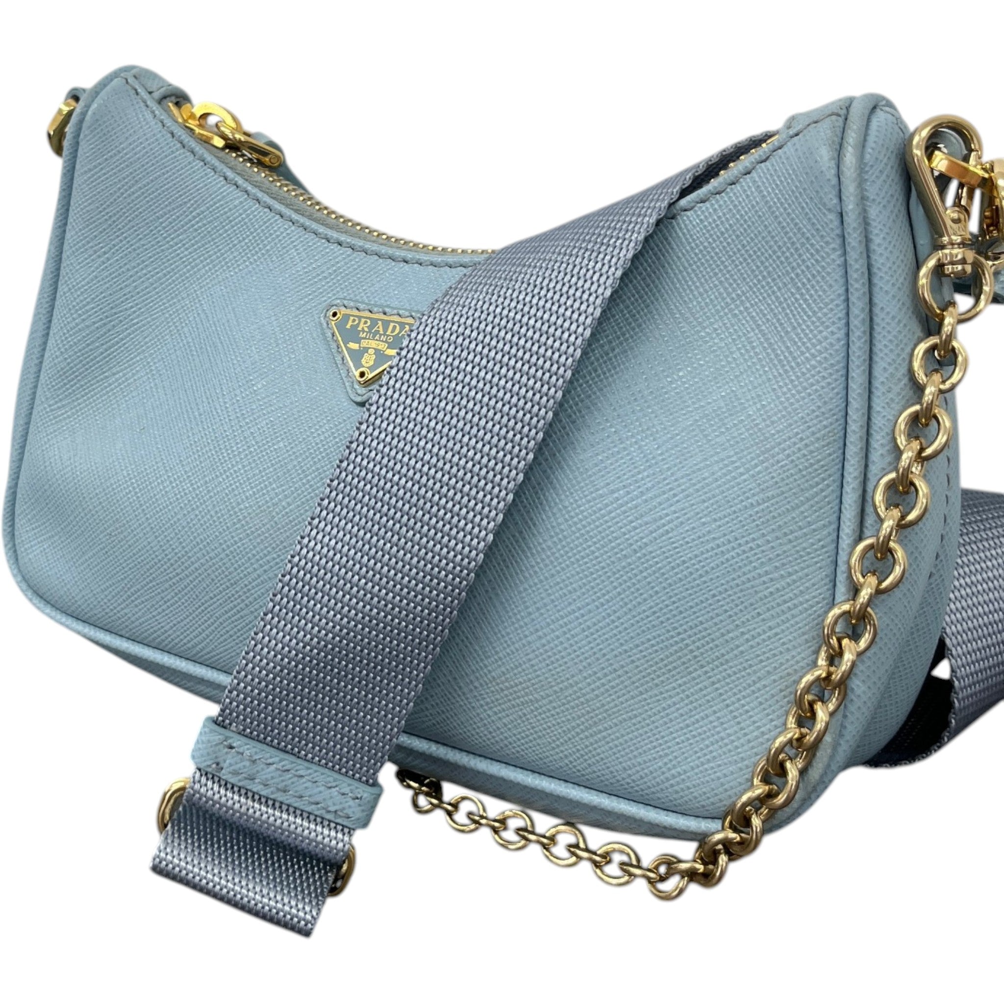 Women's Reedition Mini Saffiano Pochette Bag Blue