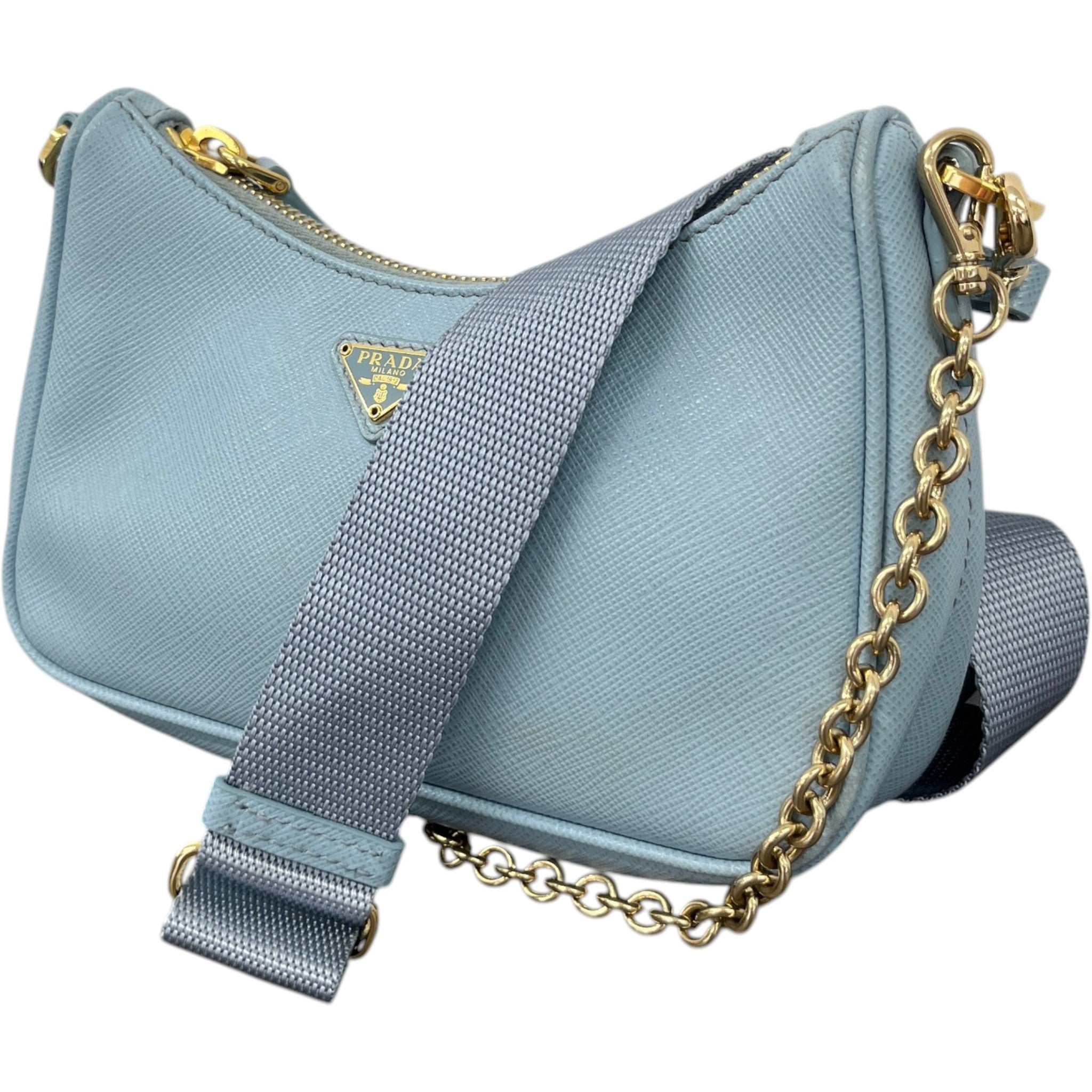 Women's Reedition Mini Saffiano Pochette Bag Blue