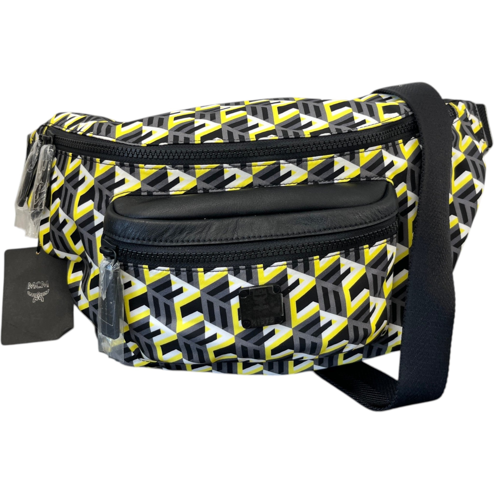 Men's Cubic Monogram Belt Bag Charcoal