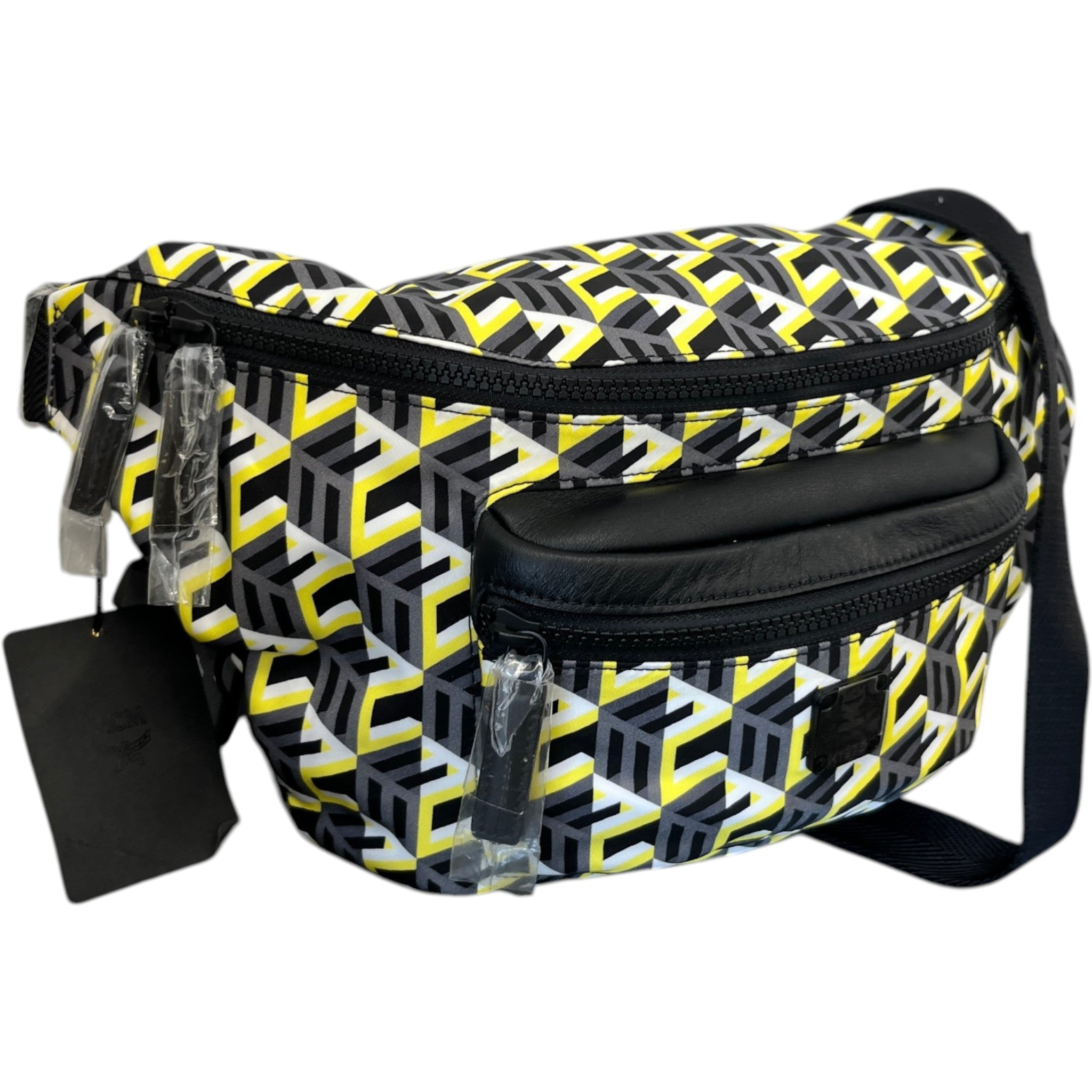 Men's Cubic Monogram Belt Bag Charcoal