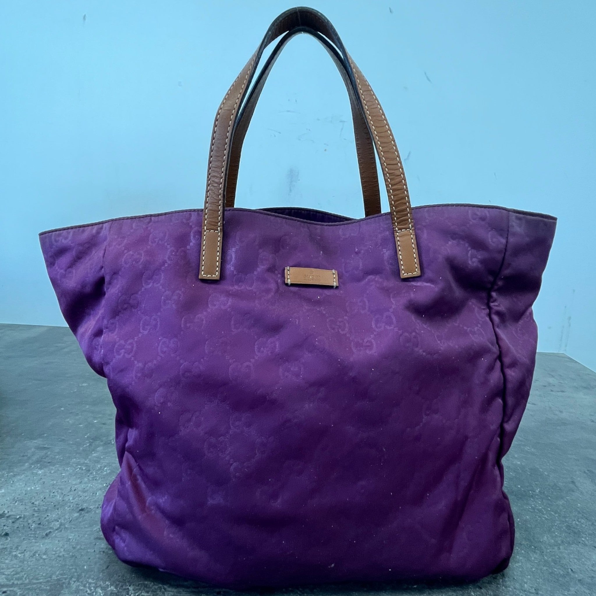 Women's Guccissima Shopper Tote Bag Purple