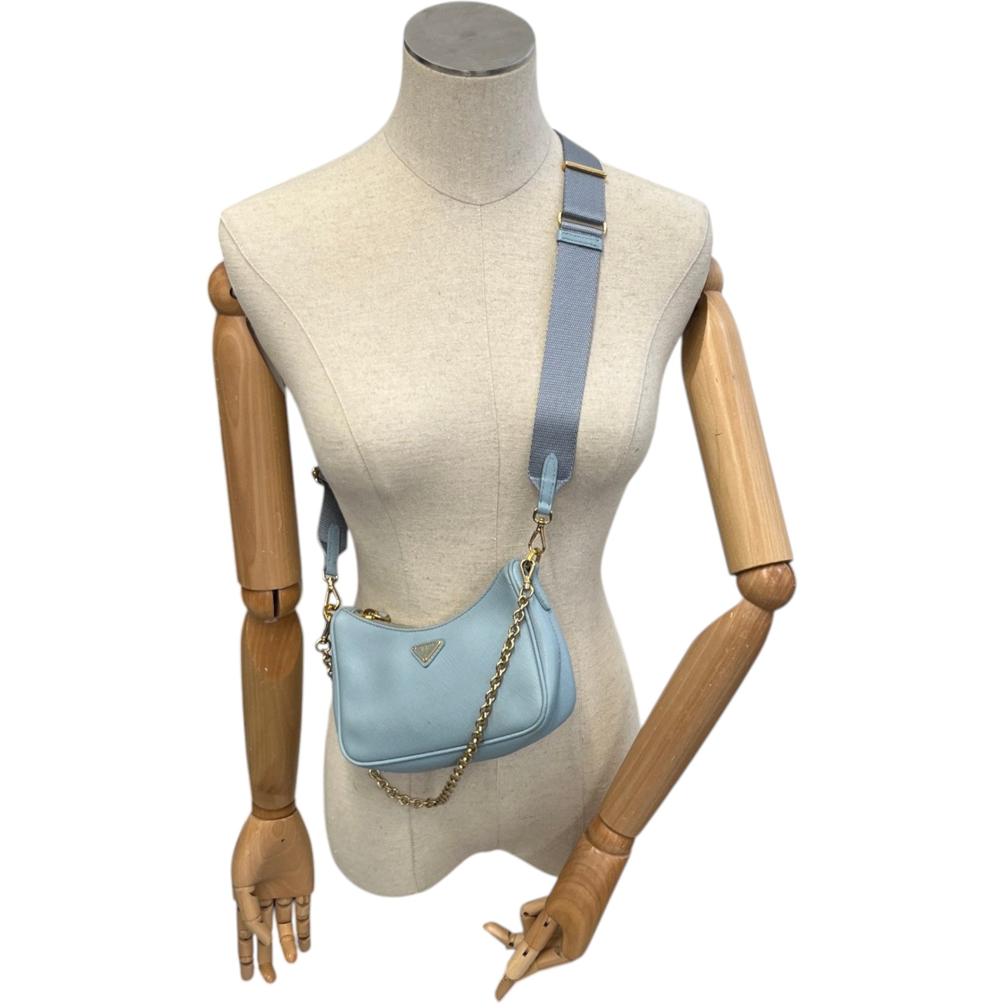 Women's Reedition Mini Saffiano Pochette Bag Blue