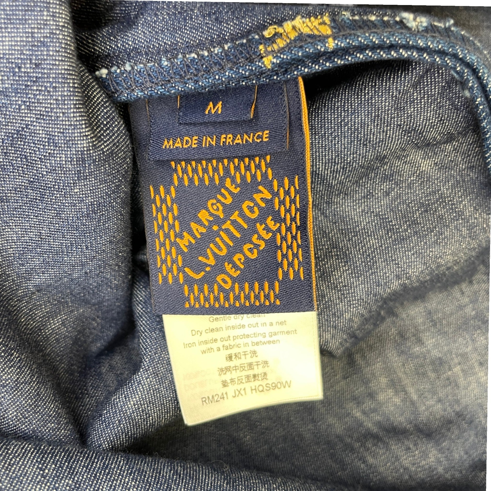 Men's Embroidered Signature Ss24 OverShirt Blue Size M