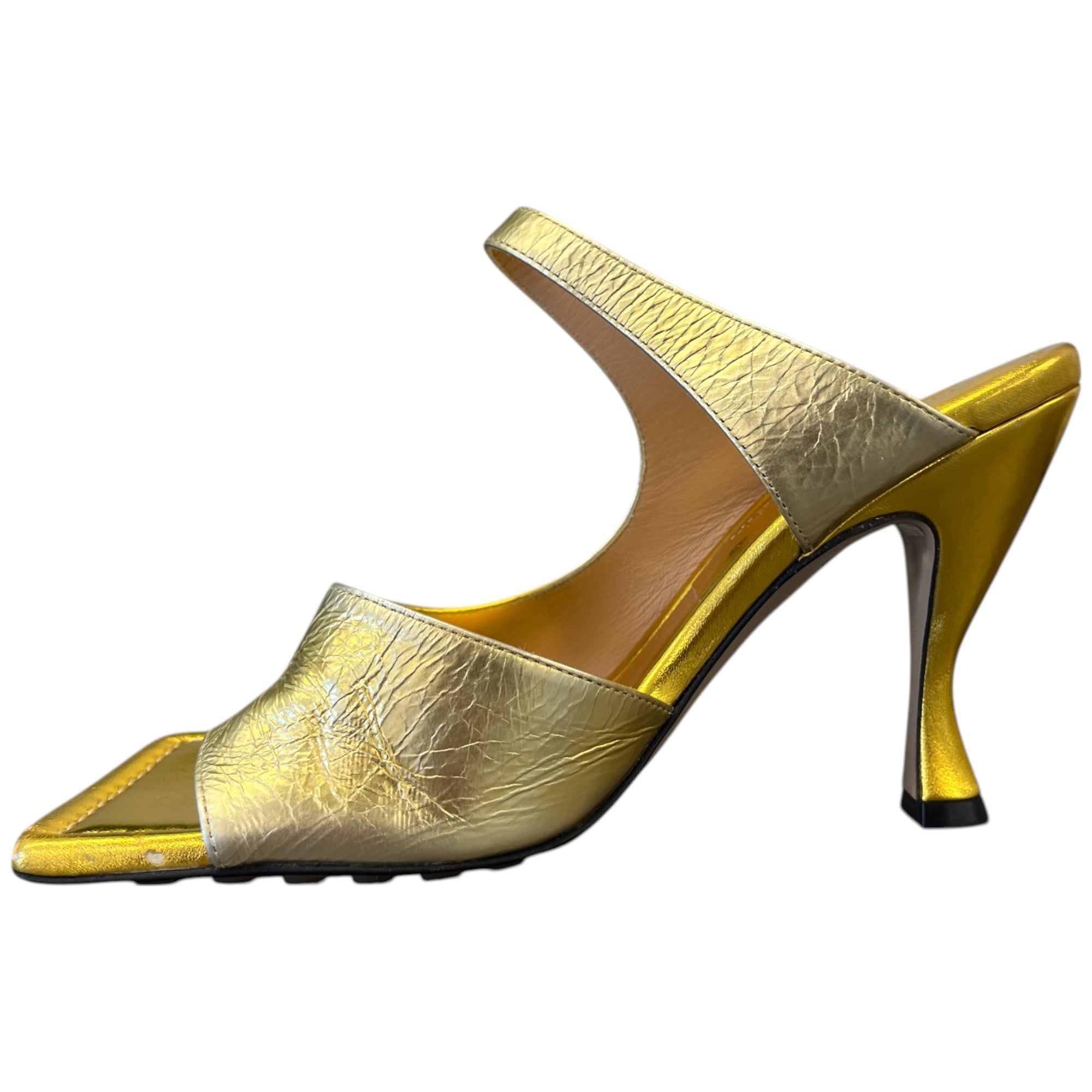 Women's Square Toe Heels Gold Size EU 35.5 / UK 2.5