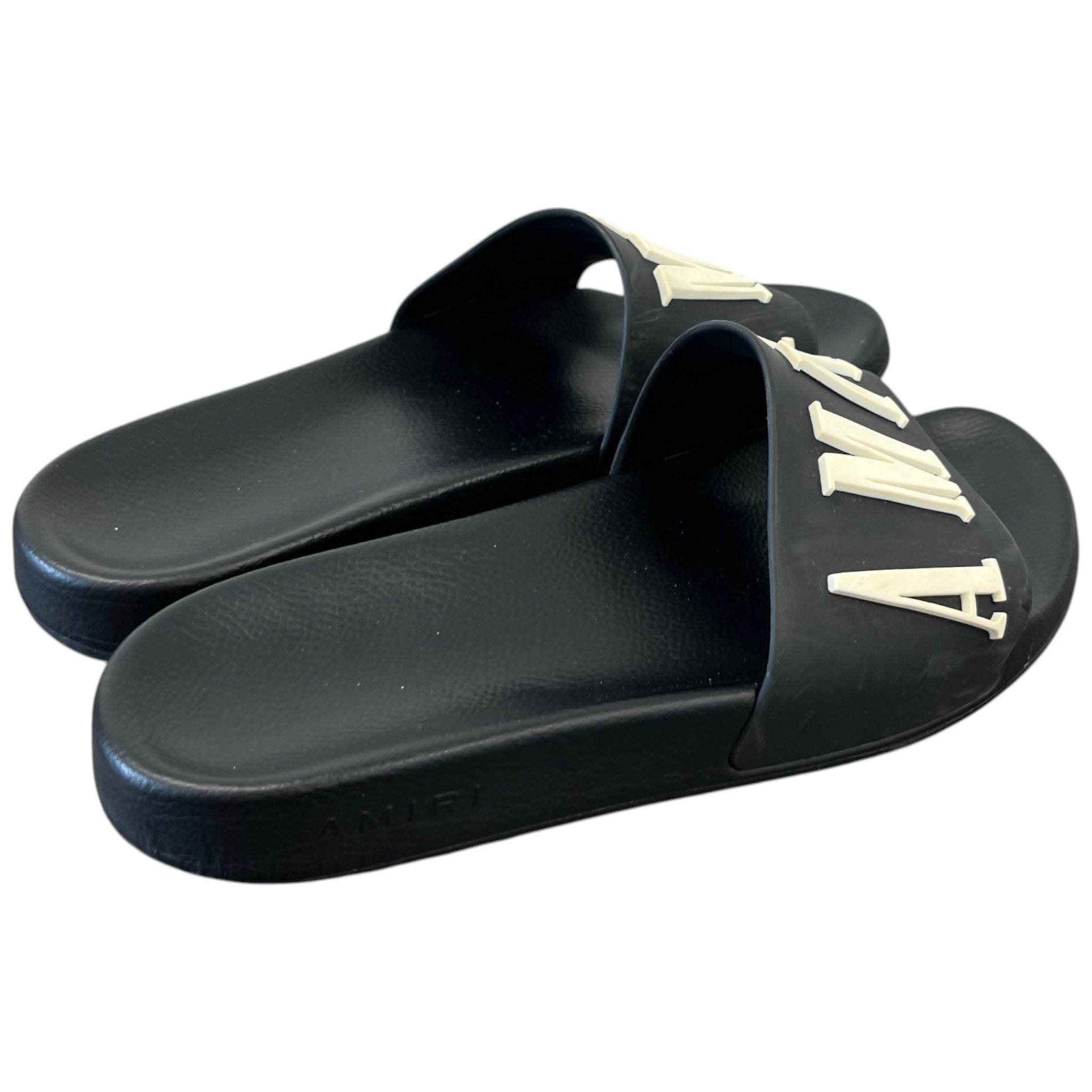 Men's Logo Pool Slides Black Size EU 42 / UK 8