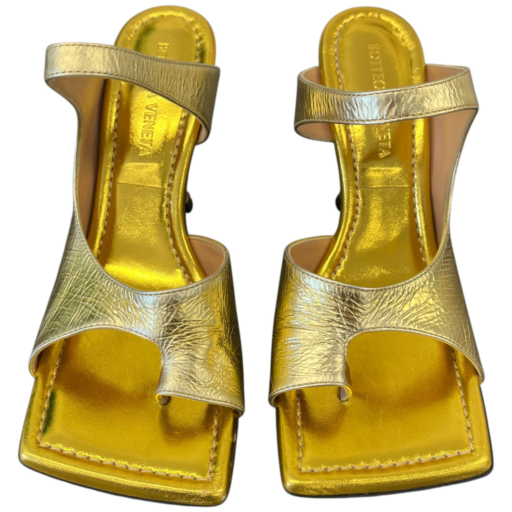 Women's Square Toe Heels Gold Size EU 35.5 / UK 2.5