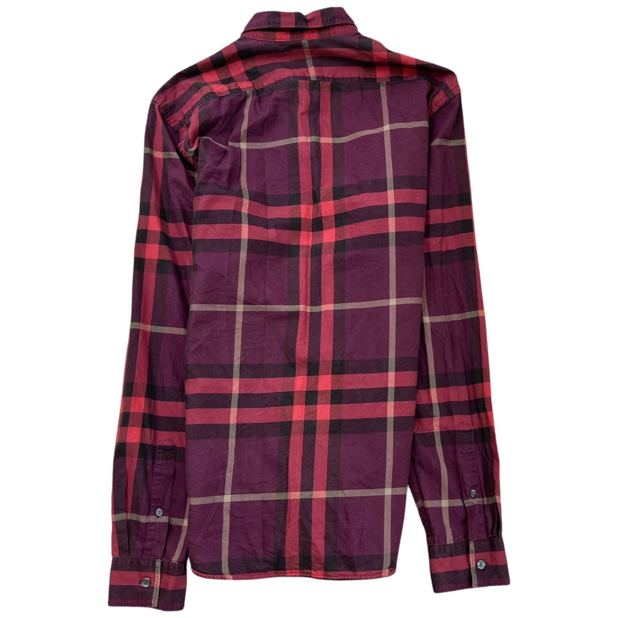 Men's Checkered Shirt Burgundy Size M