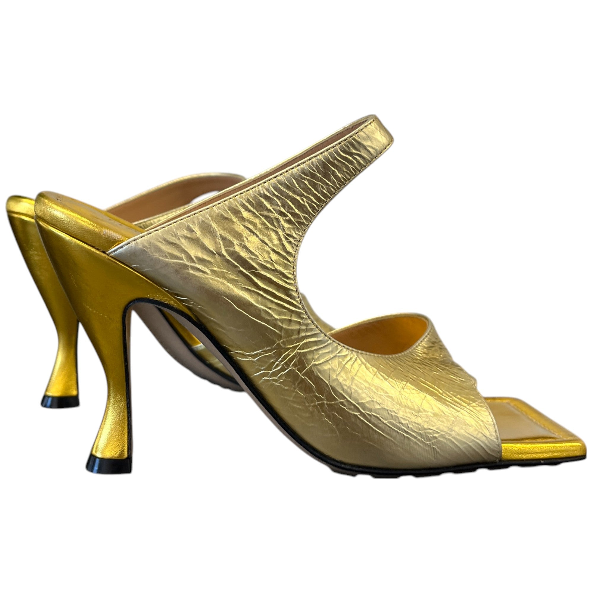 Women's Square Toe Heels Gold Size EU 35.5 / UK 2.5